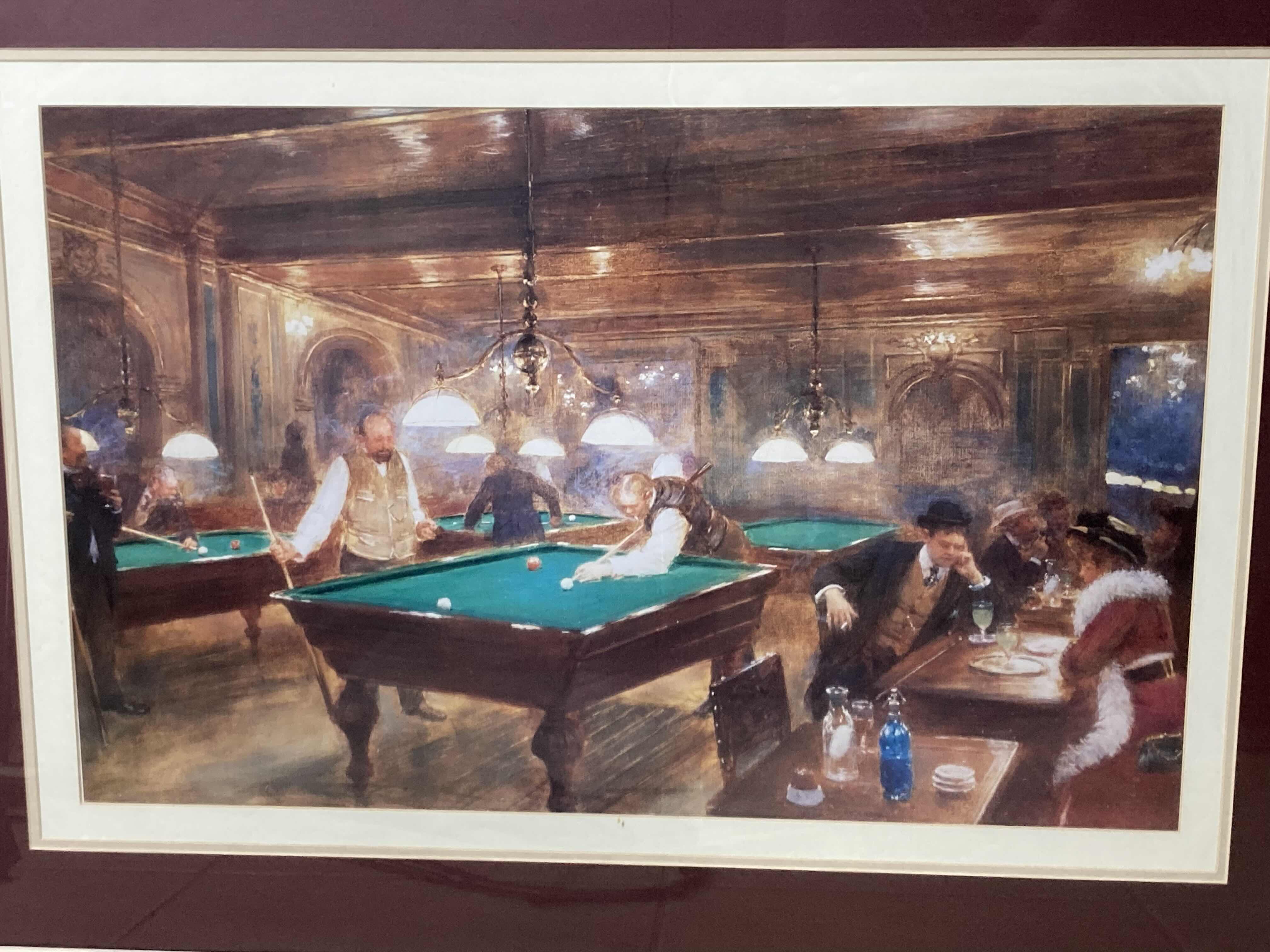 Photo 1 of LE BILLARD GICLEE FRAMED ARTWORK BY JEAN BERAND 40” X 30”