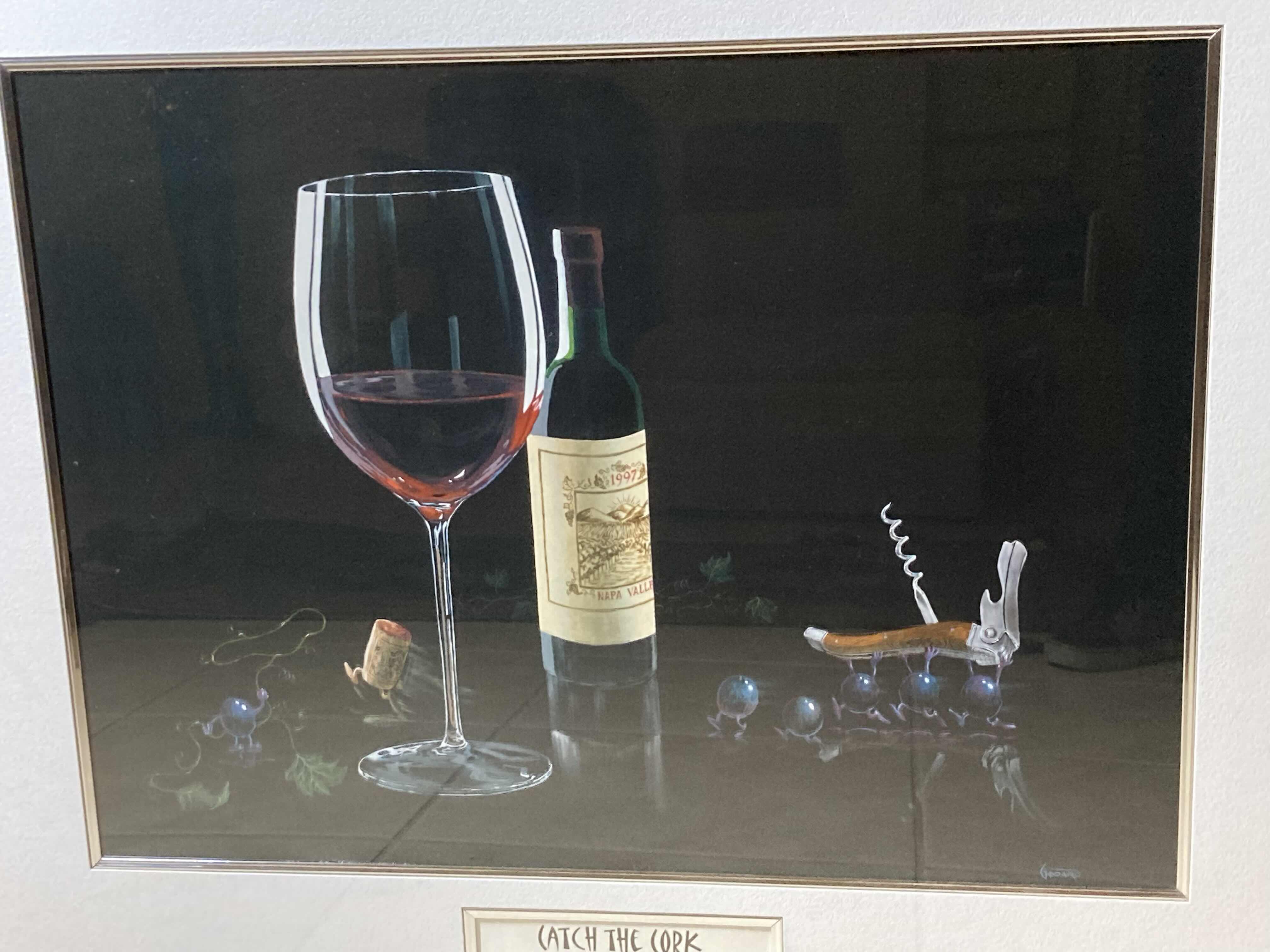 Photo 1 of $150 CATCH THE CORK FRAMED ARTWORK BY MICHAEL GODARD 34” X 28”
