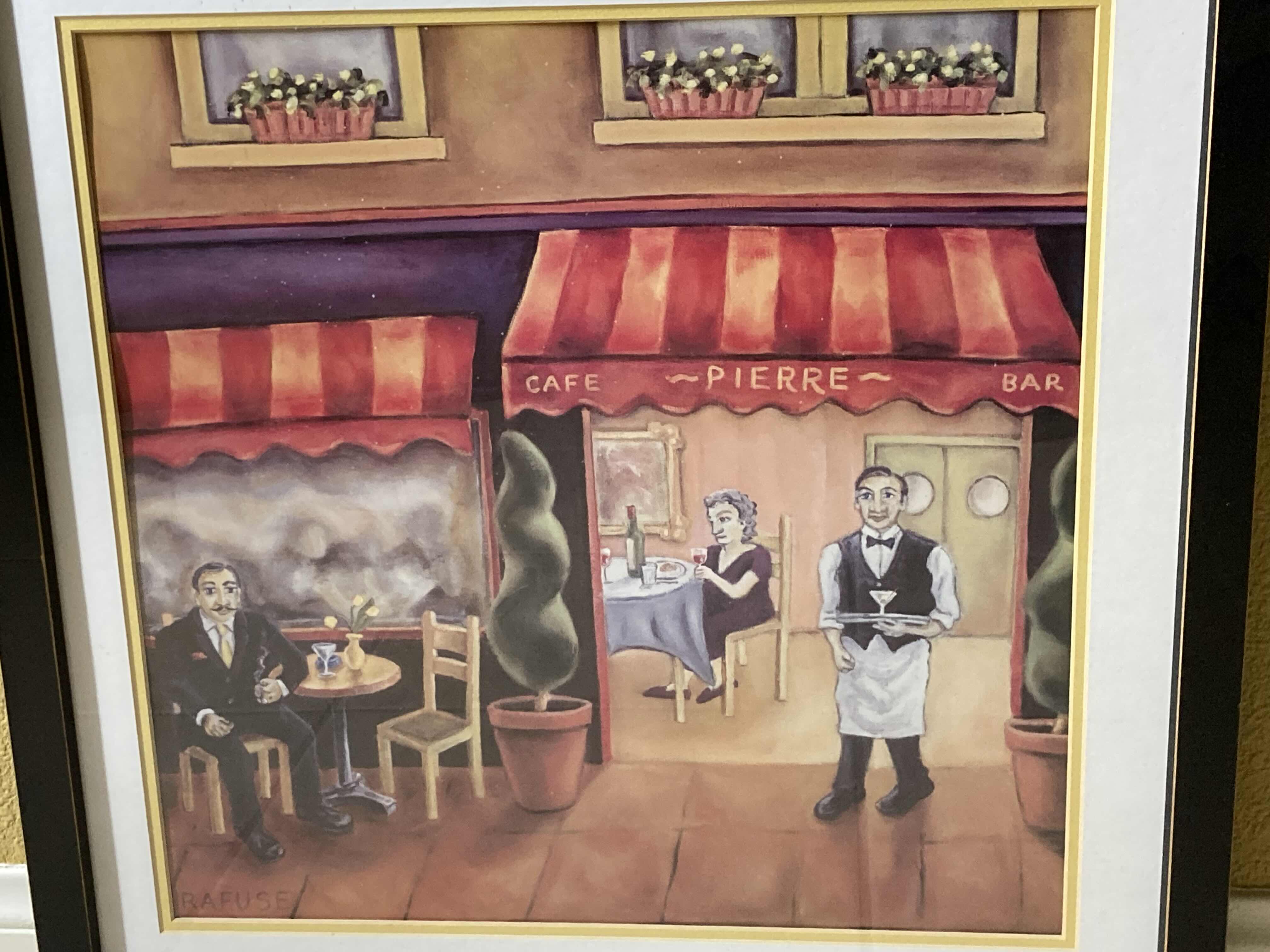 Photo 1 of CAFE PIERRE FRAMED ARTWORK BY WILL KAFUSE 24” X 24”