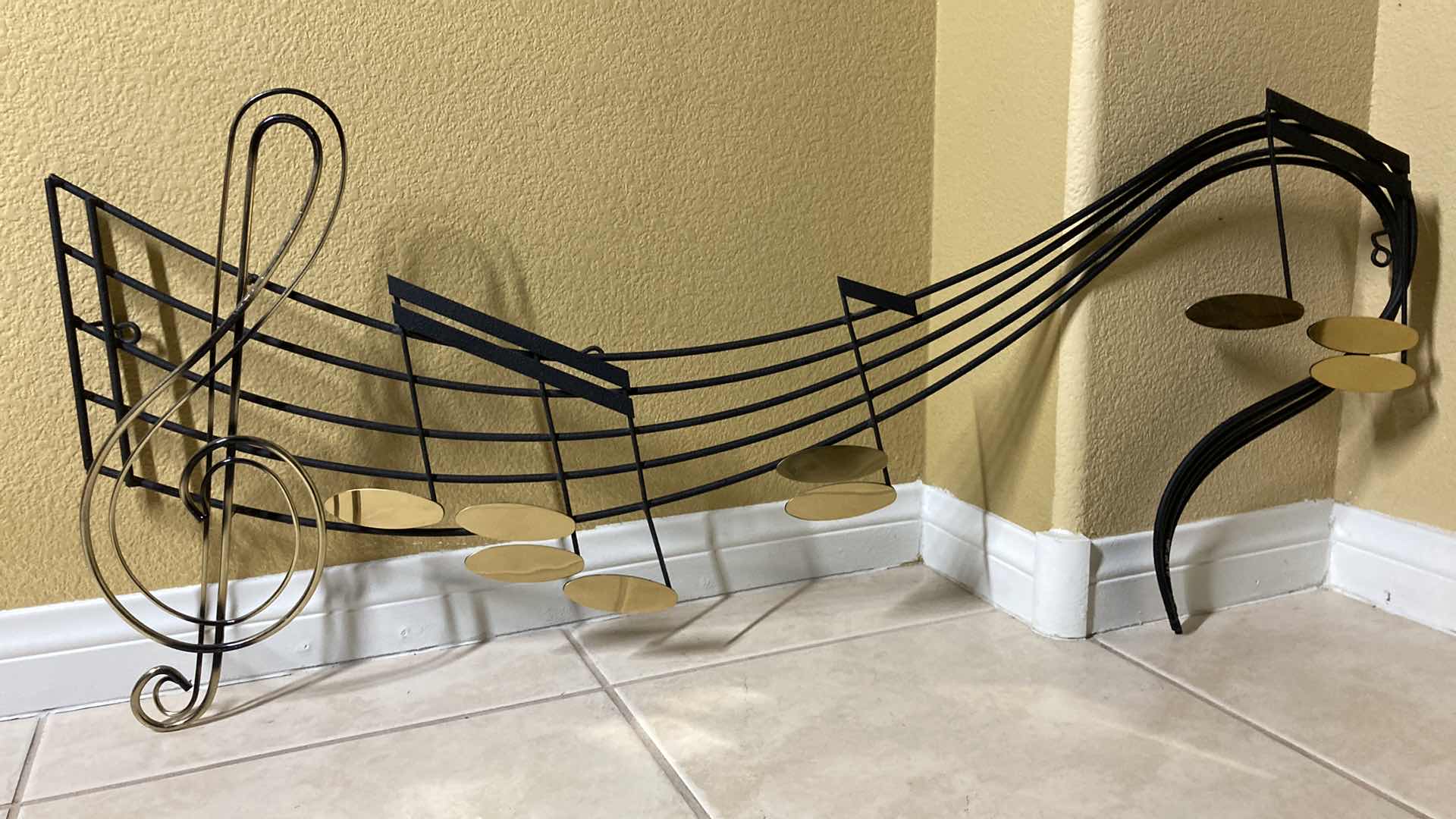 Photo 1 of MUSICAL NOTES METAL WALL ART SCULPTURE SIGNED BY JERE CURTIS 19” X 42”