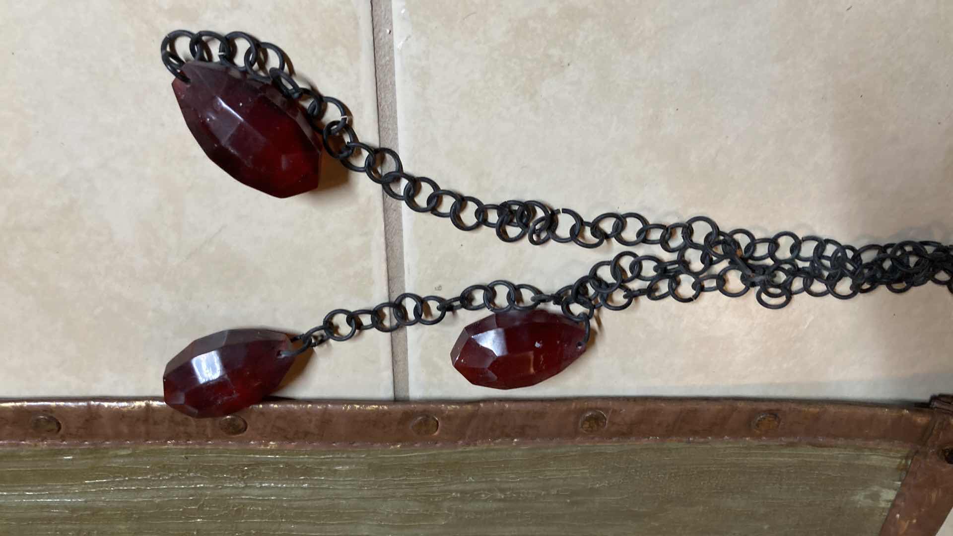 Photo 1 of INKAT FLORAL LEATHER HANGING TAPESTRY W METAL RODS 49” X 62”