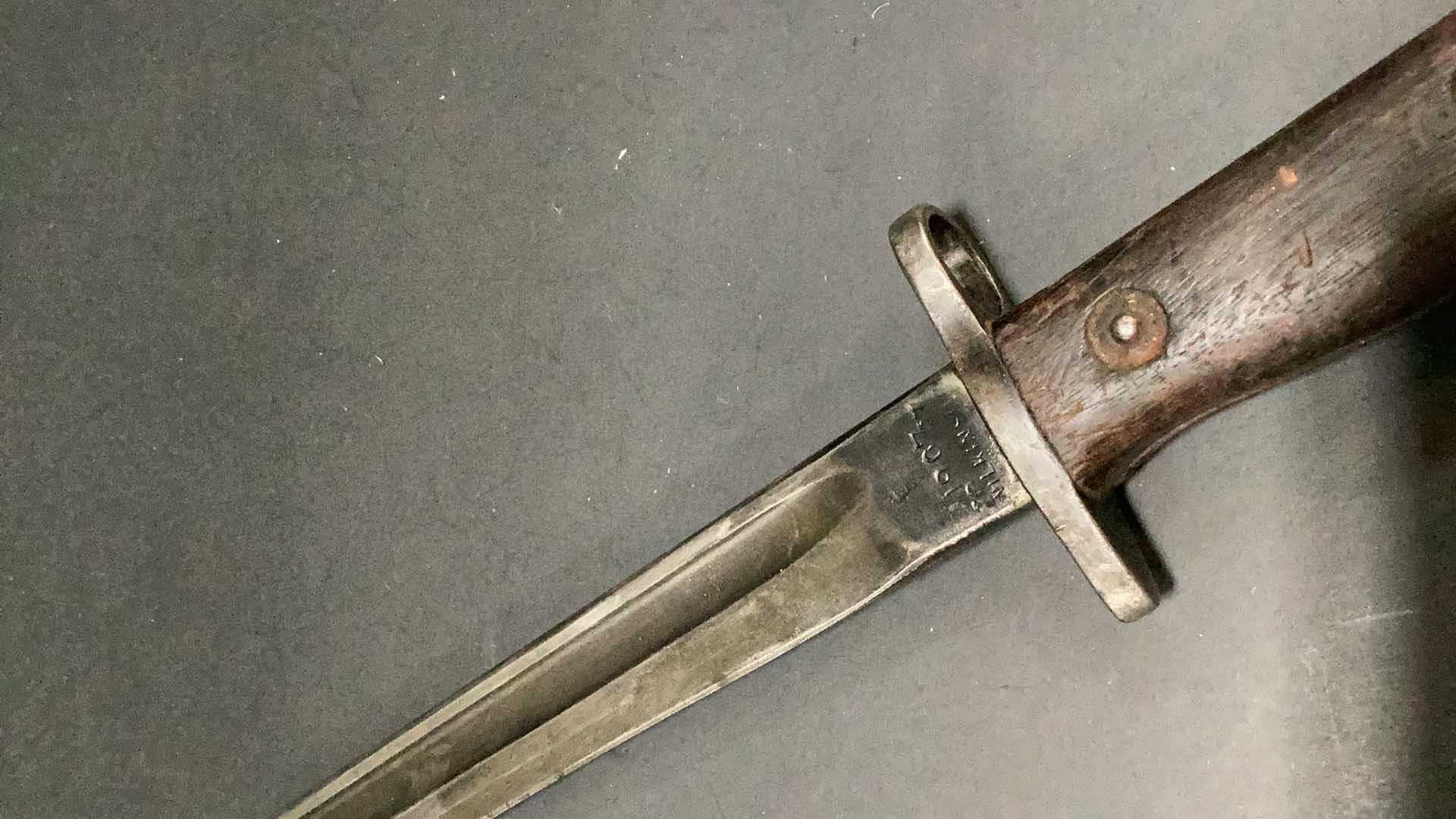 Photo 1 of ANTIQUE 21 1/2” 1907 BAYONET WITH SCABBARD