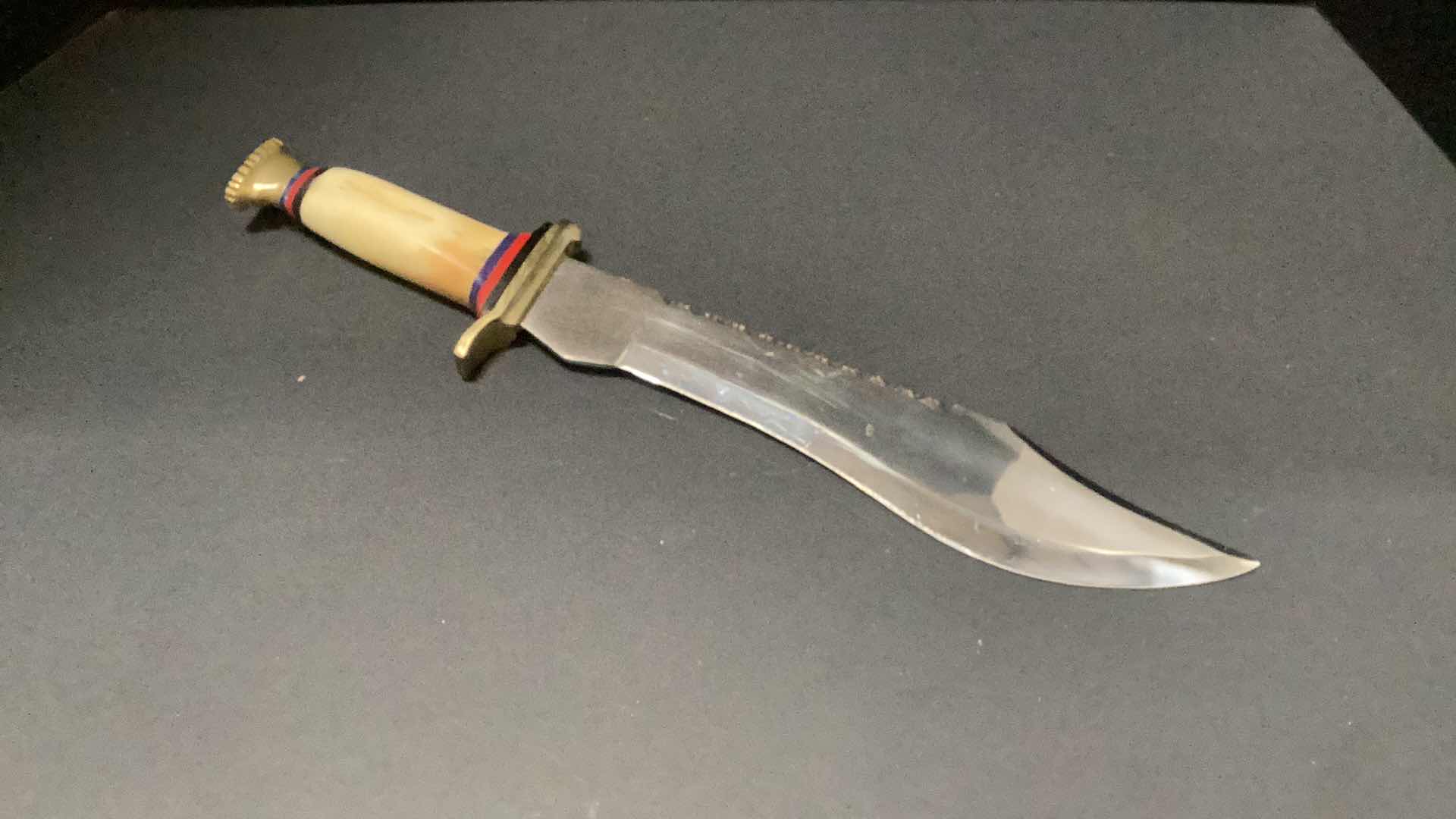 Photo 1 of BONE HANDLE 17 1/2 INCH BOWIE KNIFE