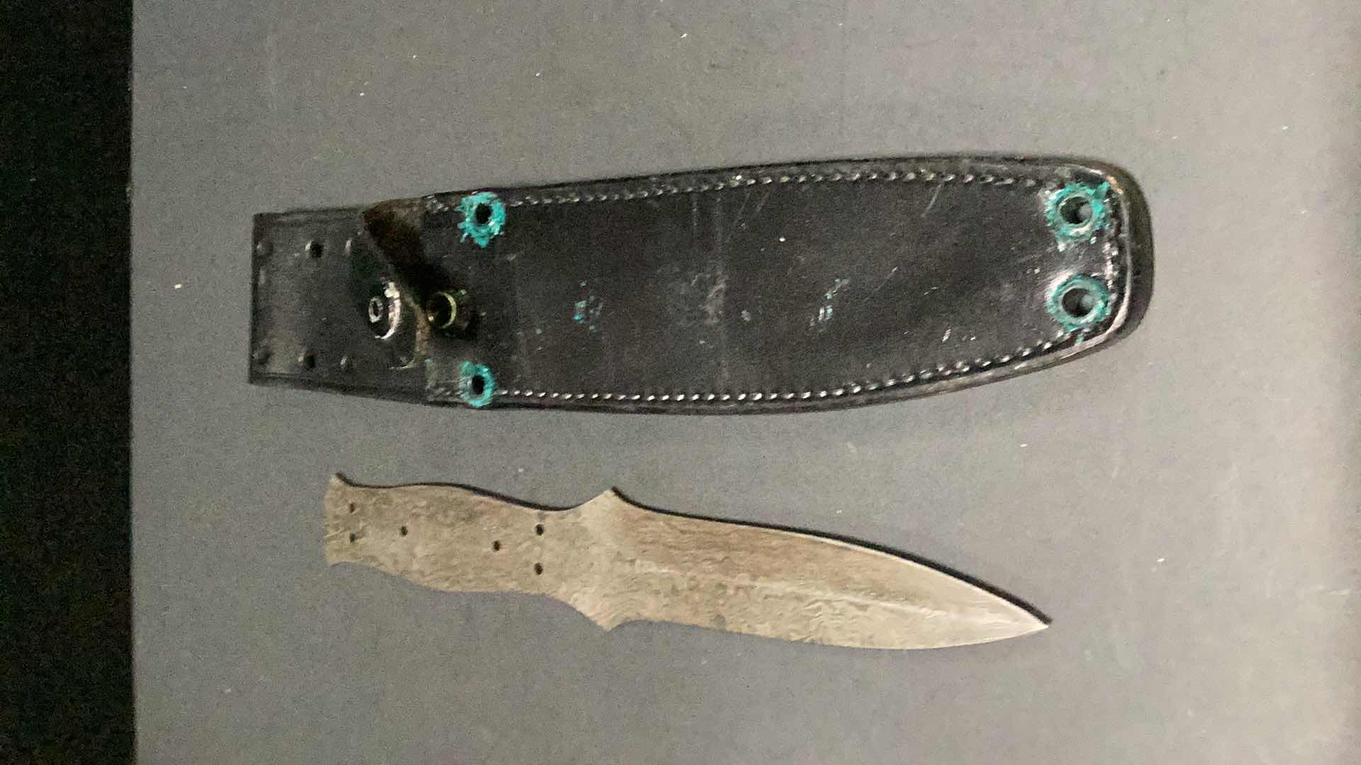 Photo 1 of DAMASCUS STYLE STEEL 9” THROWING KNIFE