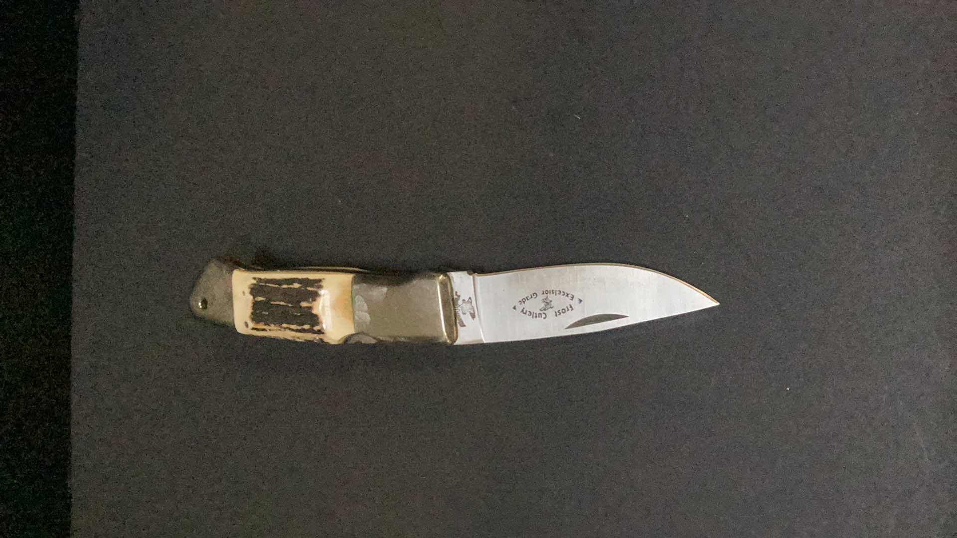 Photo 1 of FROST CUTLERY EXCELSIOR GRADE BONE HANDLE 8” POCKET KNIFE