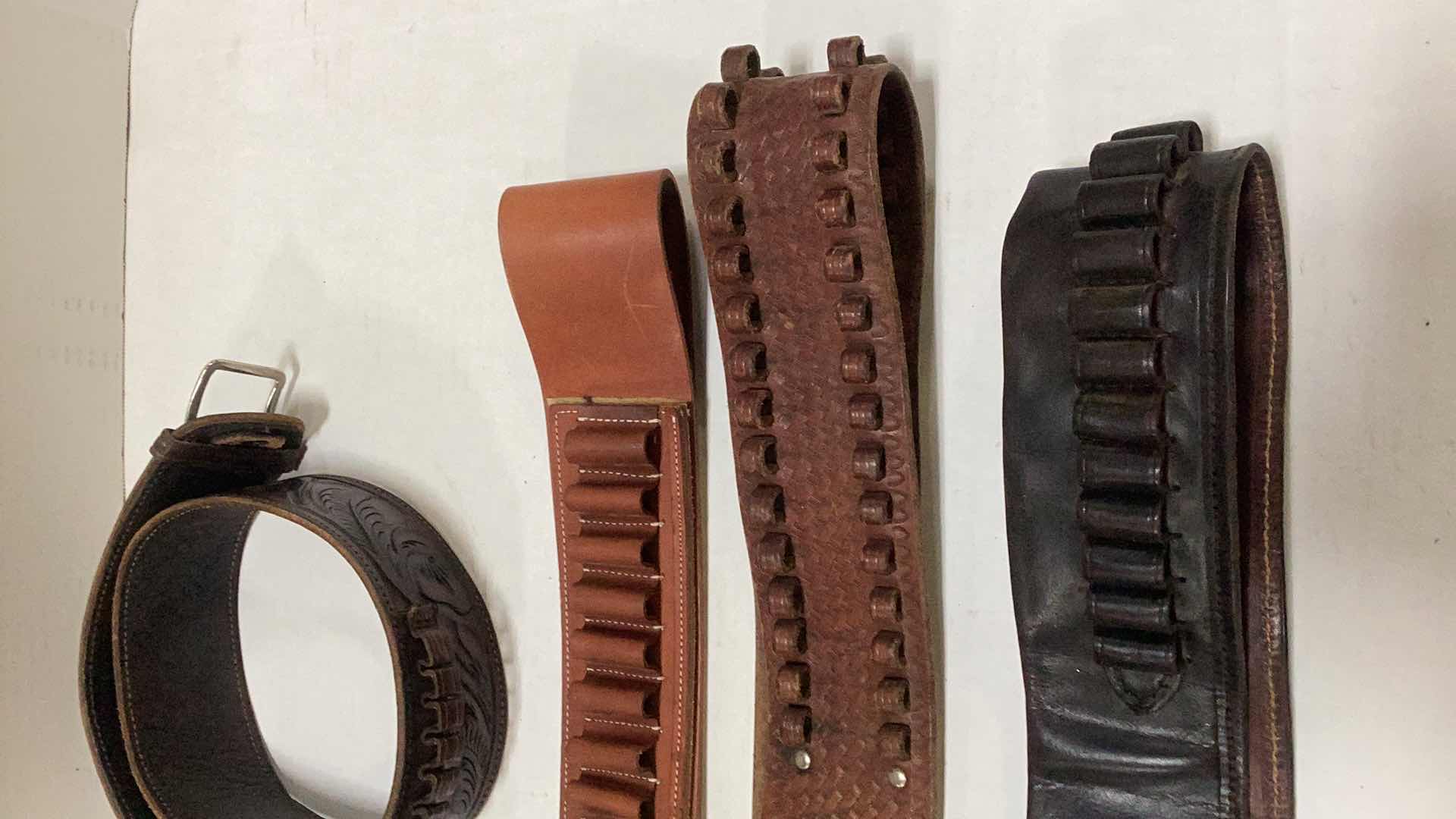 Photo 1 of FOUR LEATHER BANDOLIER BULLET BELTS