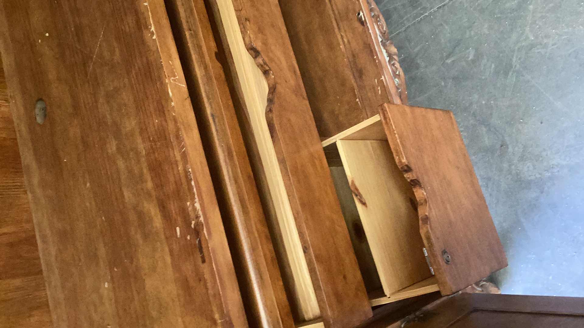 Photo 4 of KNOTTY WOOD ENTERTAINMENT CENTER 55” X 25” H 76”