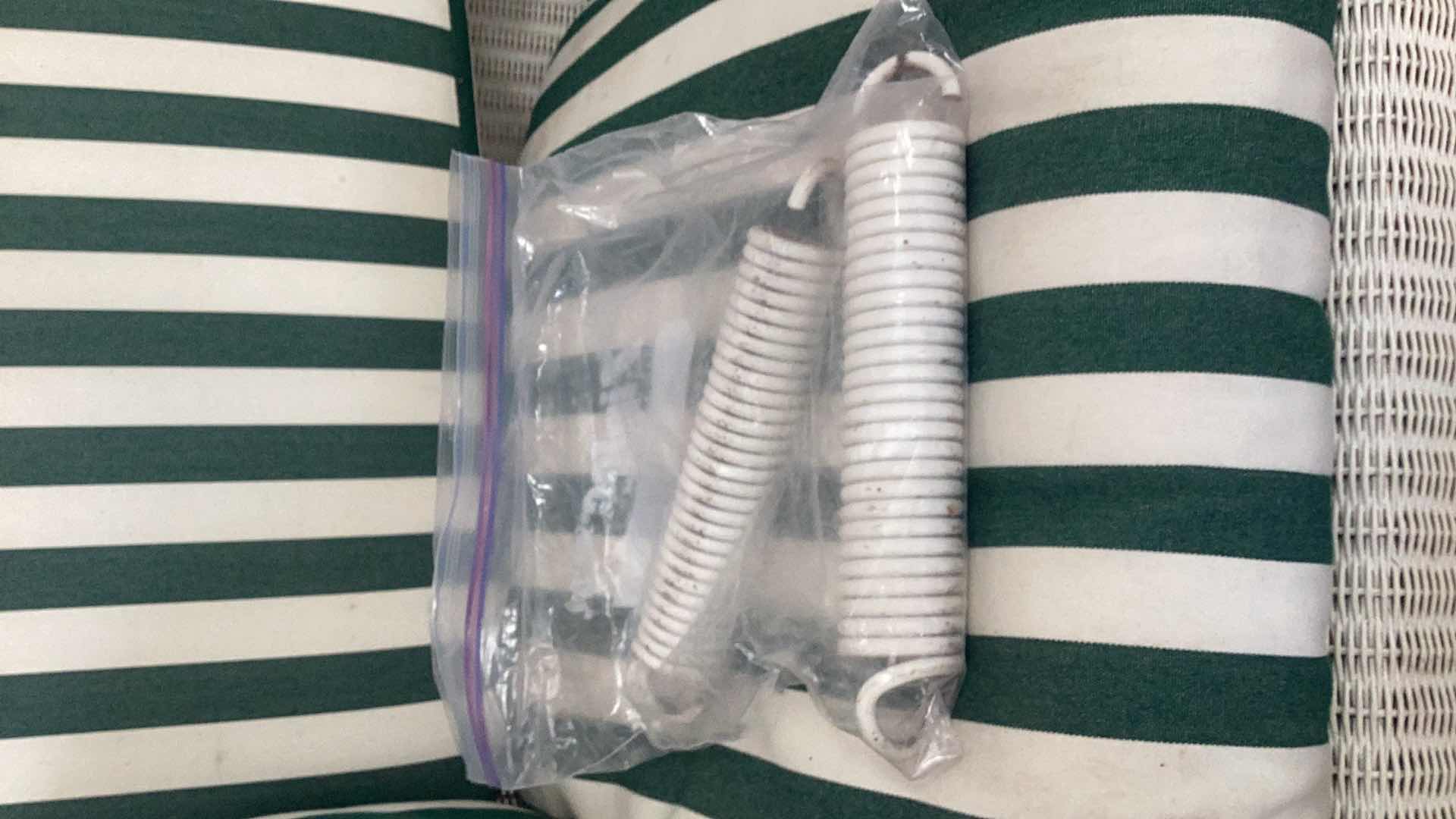 Photo 2 of WHITE RATTAN OUTDOOR SWING W CUSHION 46”X 27” H34”