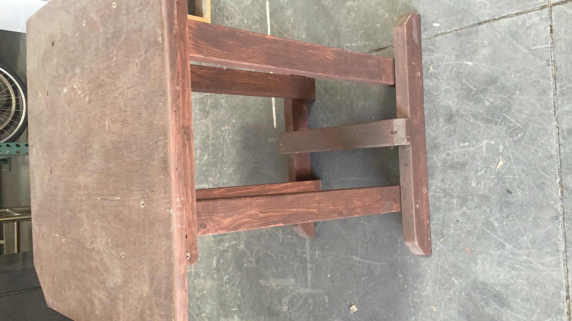 Photo 1 of DISTRESSED WOOD ACCENT TABLE 26” X 26” H 29”