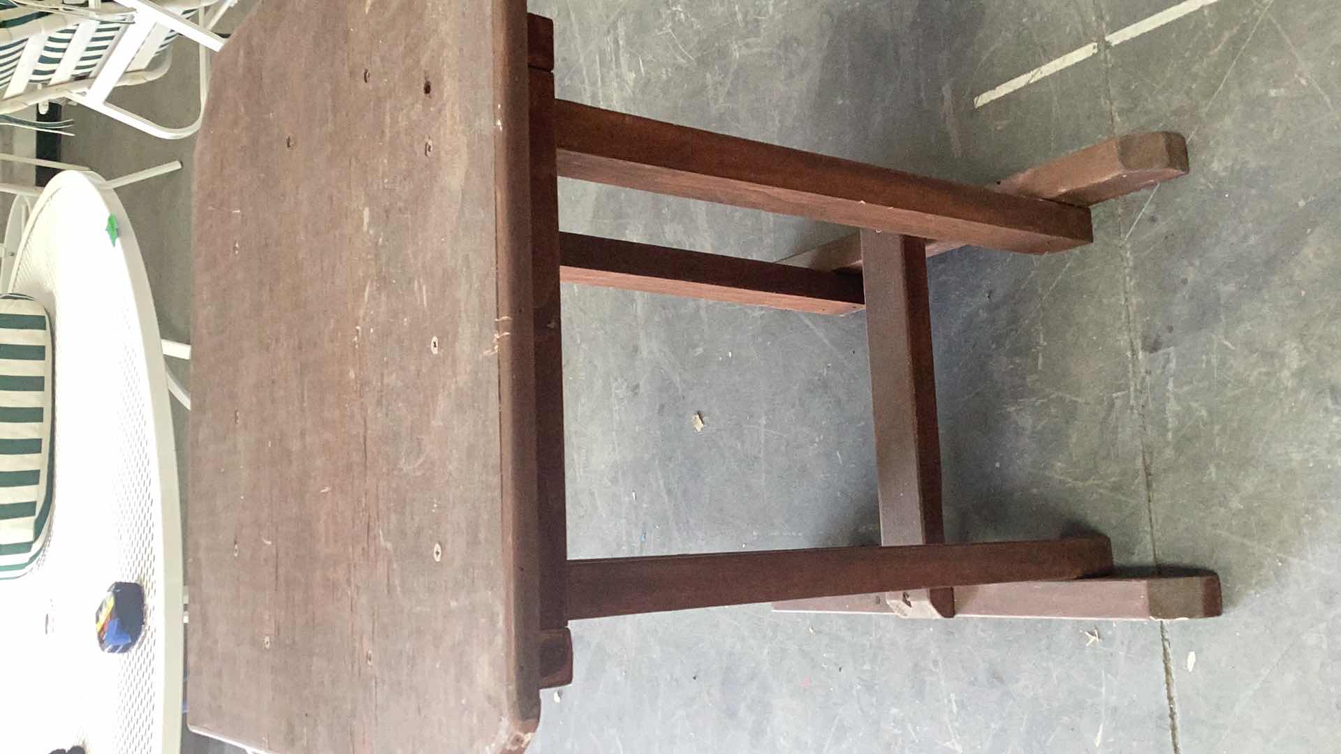 Photo 1 of DISTRESSED WOOD ACCENT TABLE 26” X 26” H 29”