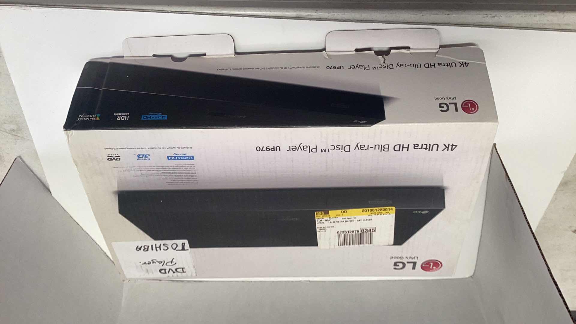 Photo 1 of LG 4K HD BLU-RAY PLAYER UP970 NO REMOTE