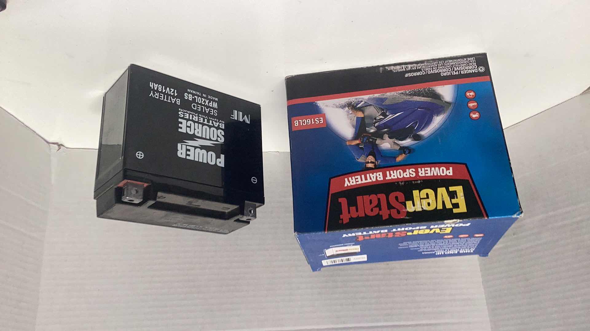 Photo 1 of TWO EVERSTART POWER SPORT BATTERIES