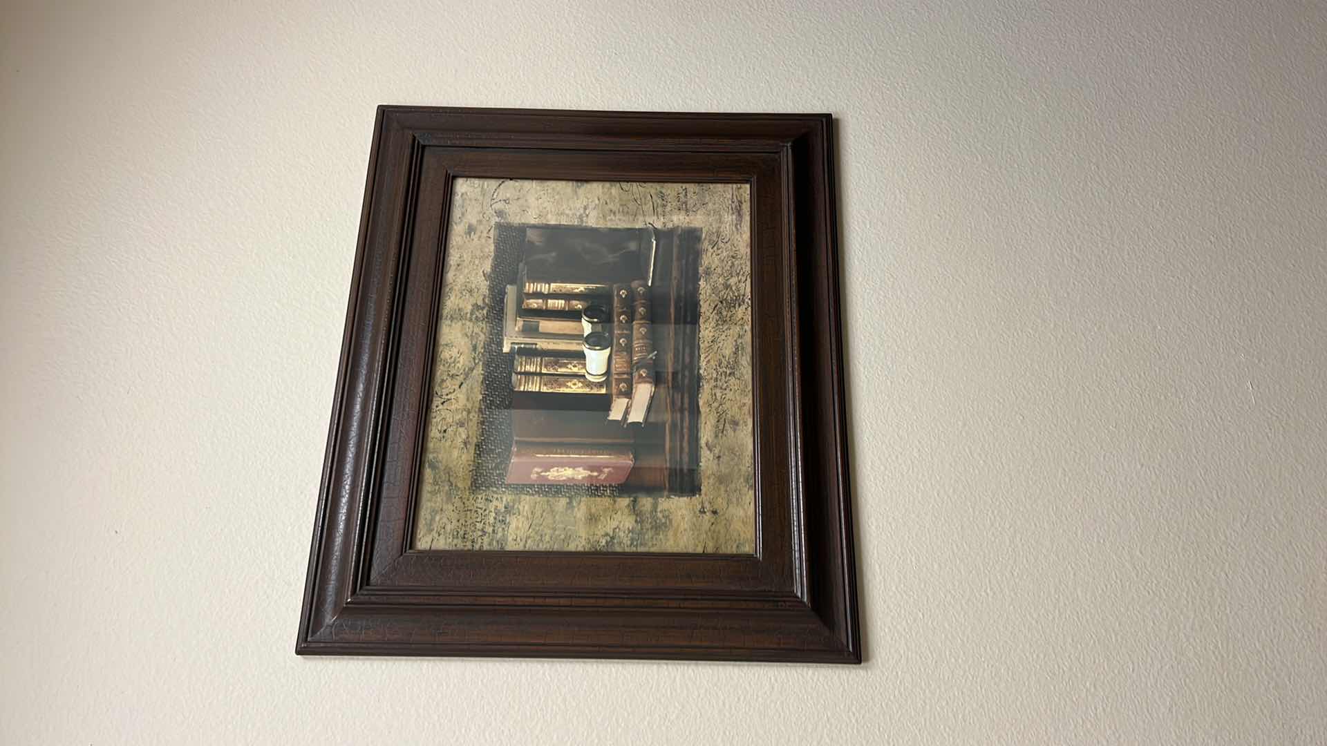 Photo 4 of WOOD FRAMED “LIBRARY BOOKS” ARTWORK 29” x 24”