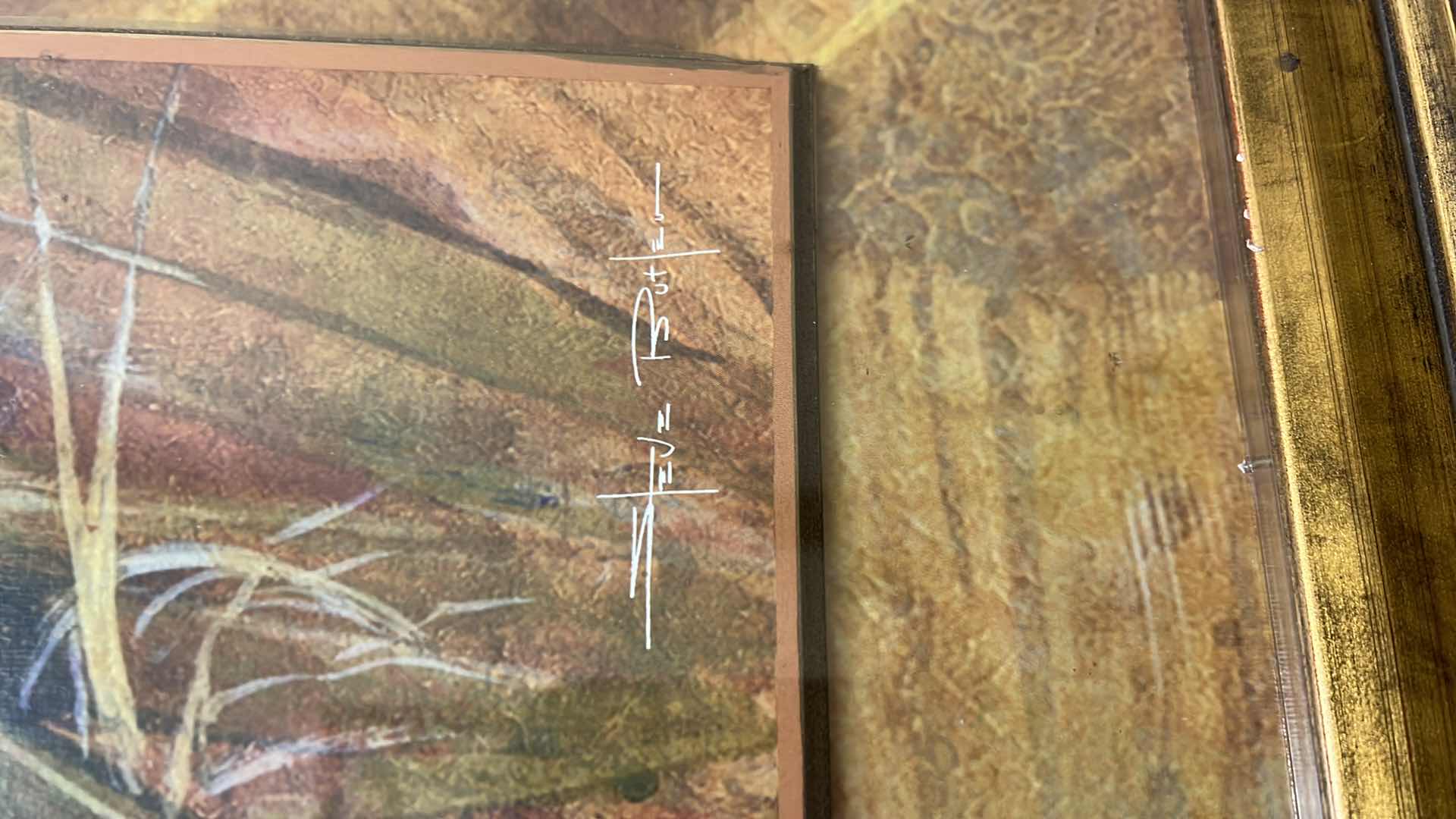 Photo 1 of GOLD FRAMED TOMMY BAHAMA “TROPICAL PLANT” SIGNED ARTWORK 33” x 45”