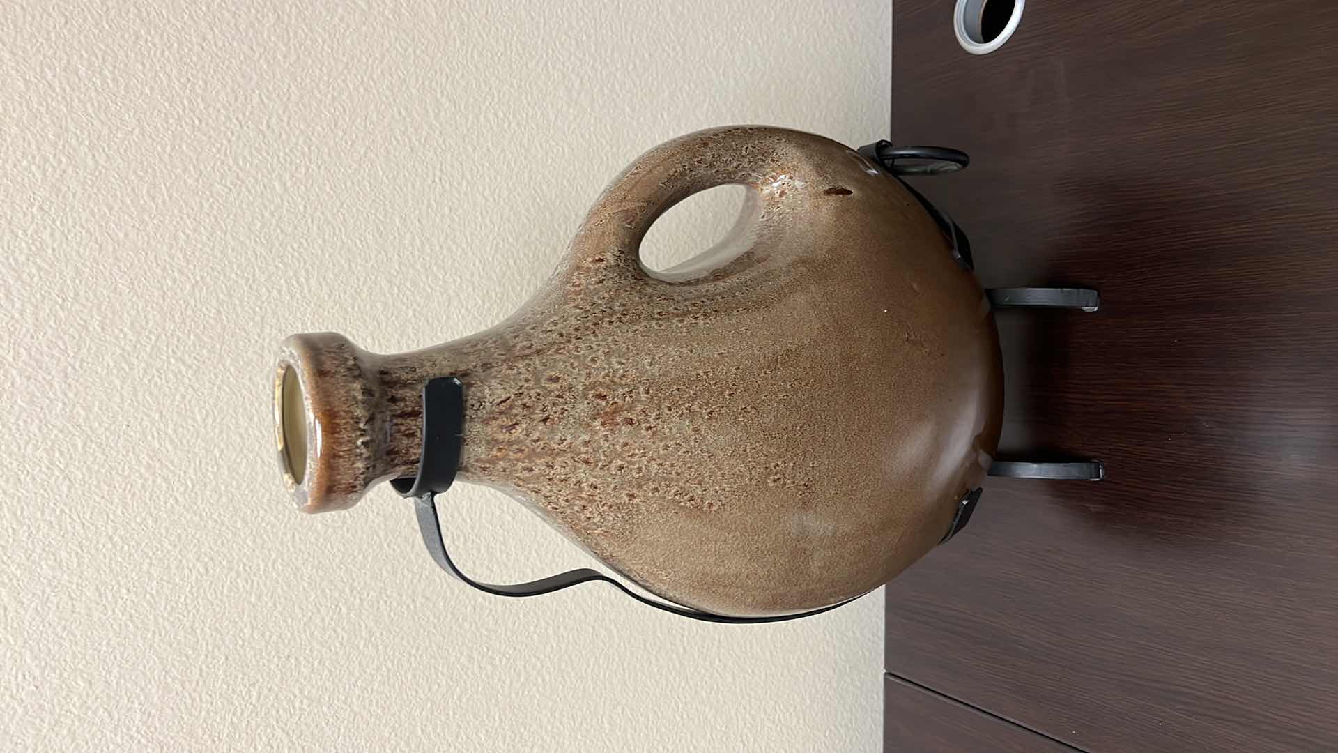 Photo 1 of BLACK IRON STAND W CERAMIC PITCHER W13” H20”