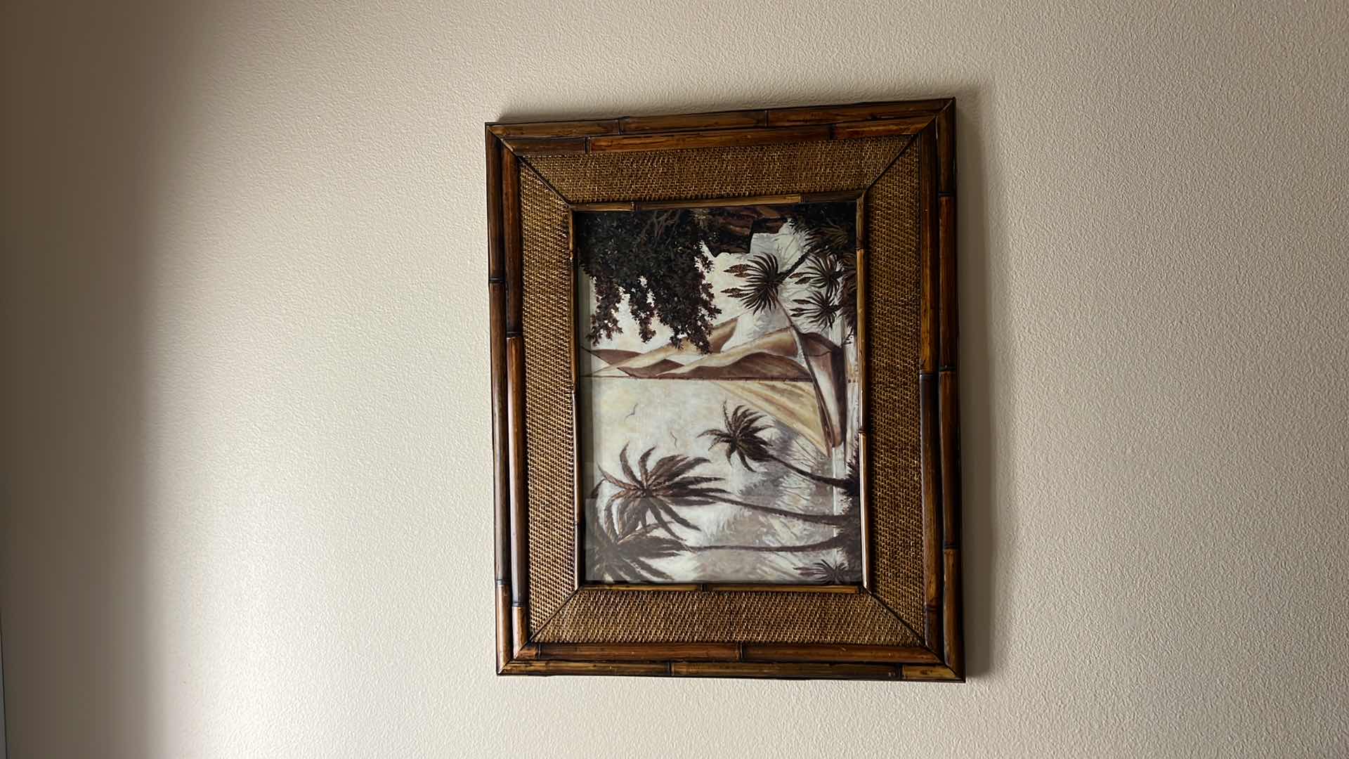 Photo 1 of CANE FRAMED TOMMY BAHAMA “SAILBOAT” ARTWORK 36” x 29”