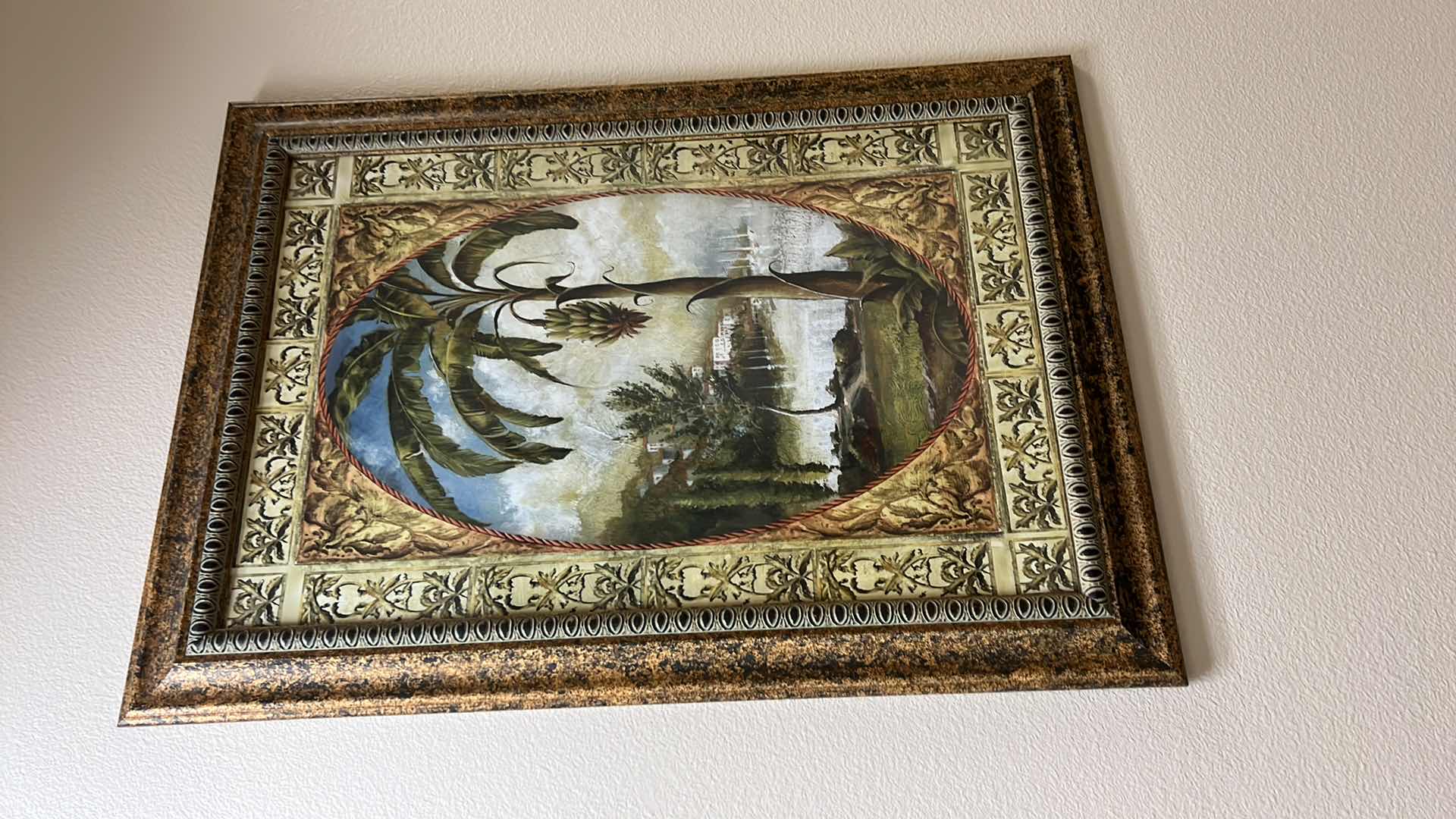 Photo 1 of FRAMED TOMMY BAHAMA “PALM TREE” ARTWORK 31” x 43”