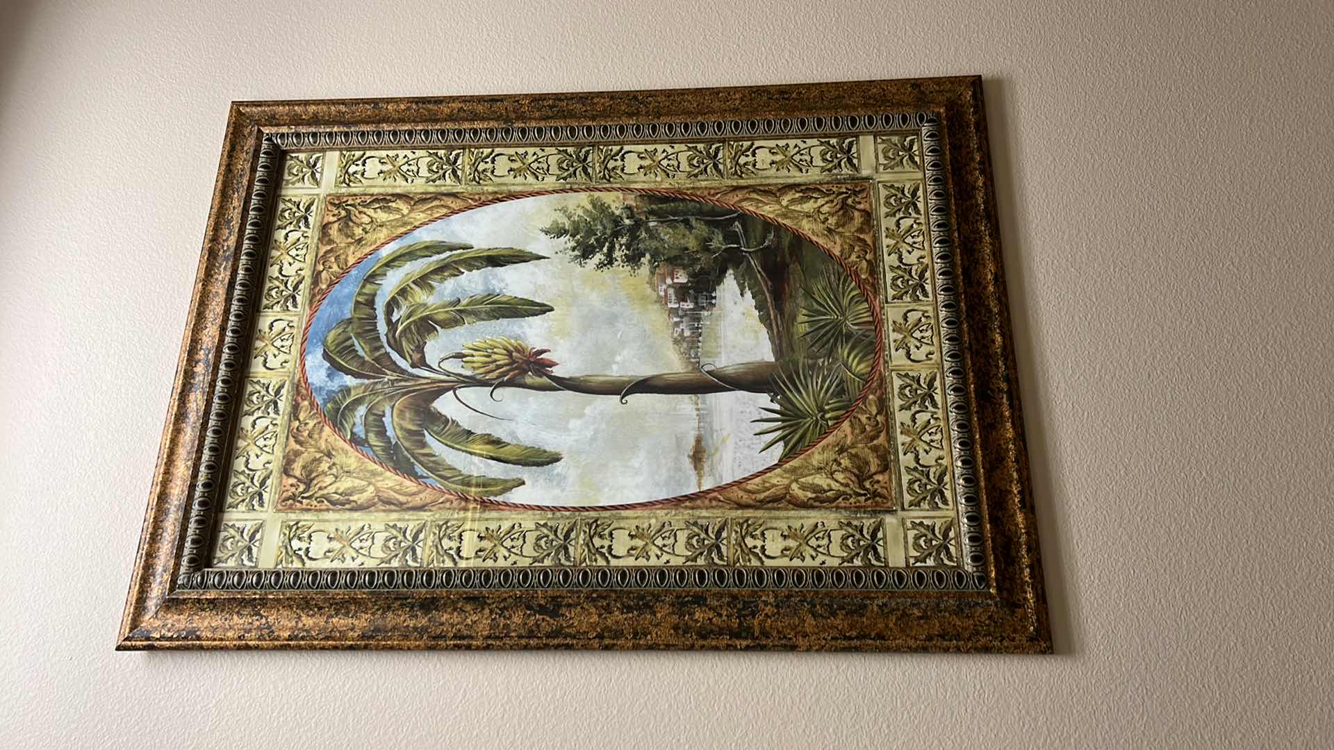 Photo 1 of FRAMED TOMMY BAHAMA “PALM TREE” ARTWORK 31” x 43”