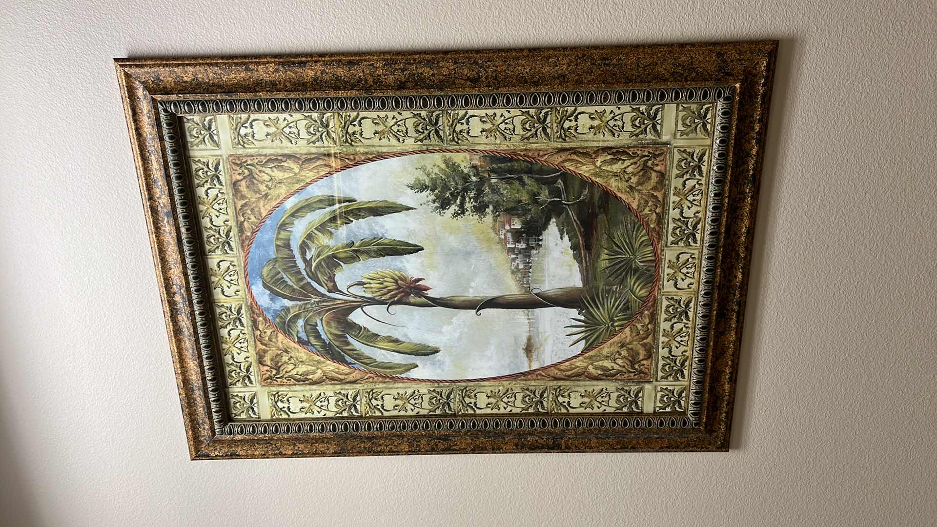 Photo 1 of FRAMED TOMMY BAHAMA “PALM TREE” ARTWORK 31” x 43”