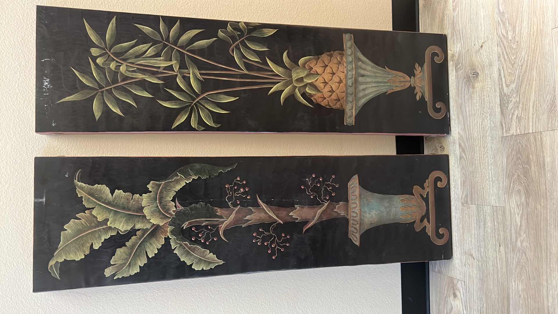 Photo 1 of 2PCS- CANVAS “TROPICAL” ARTWORK 12” x 45” EA.