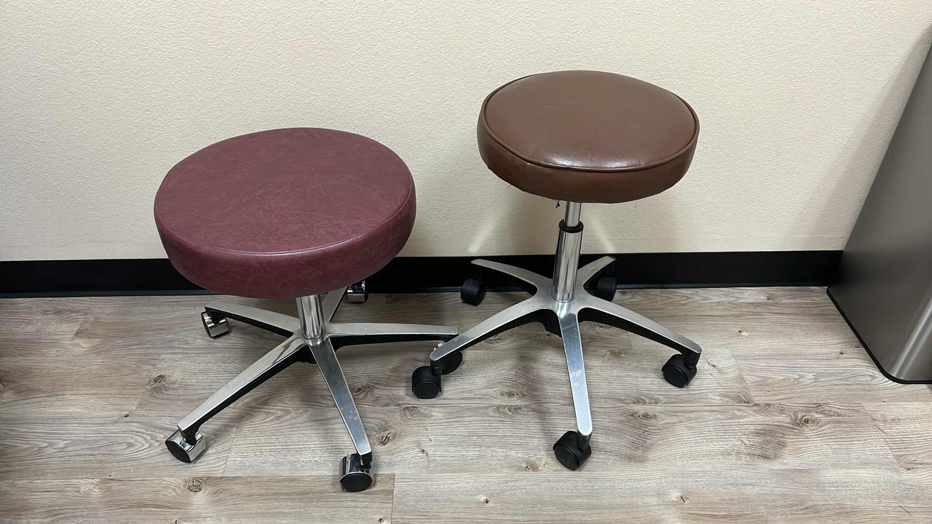 Photo 1 of 2-ROLLING ADJUSTABLE STOOLS