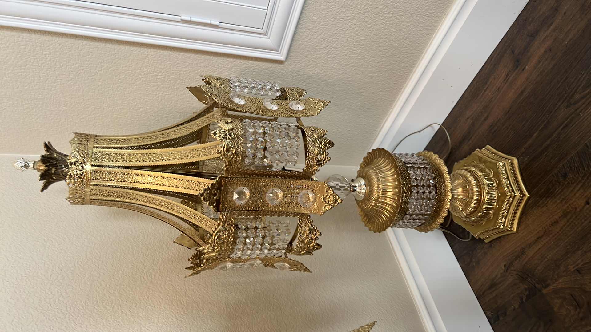 Photo 1 of VINTAGE GOLD METAL LAMP H38"