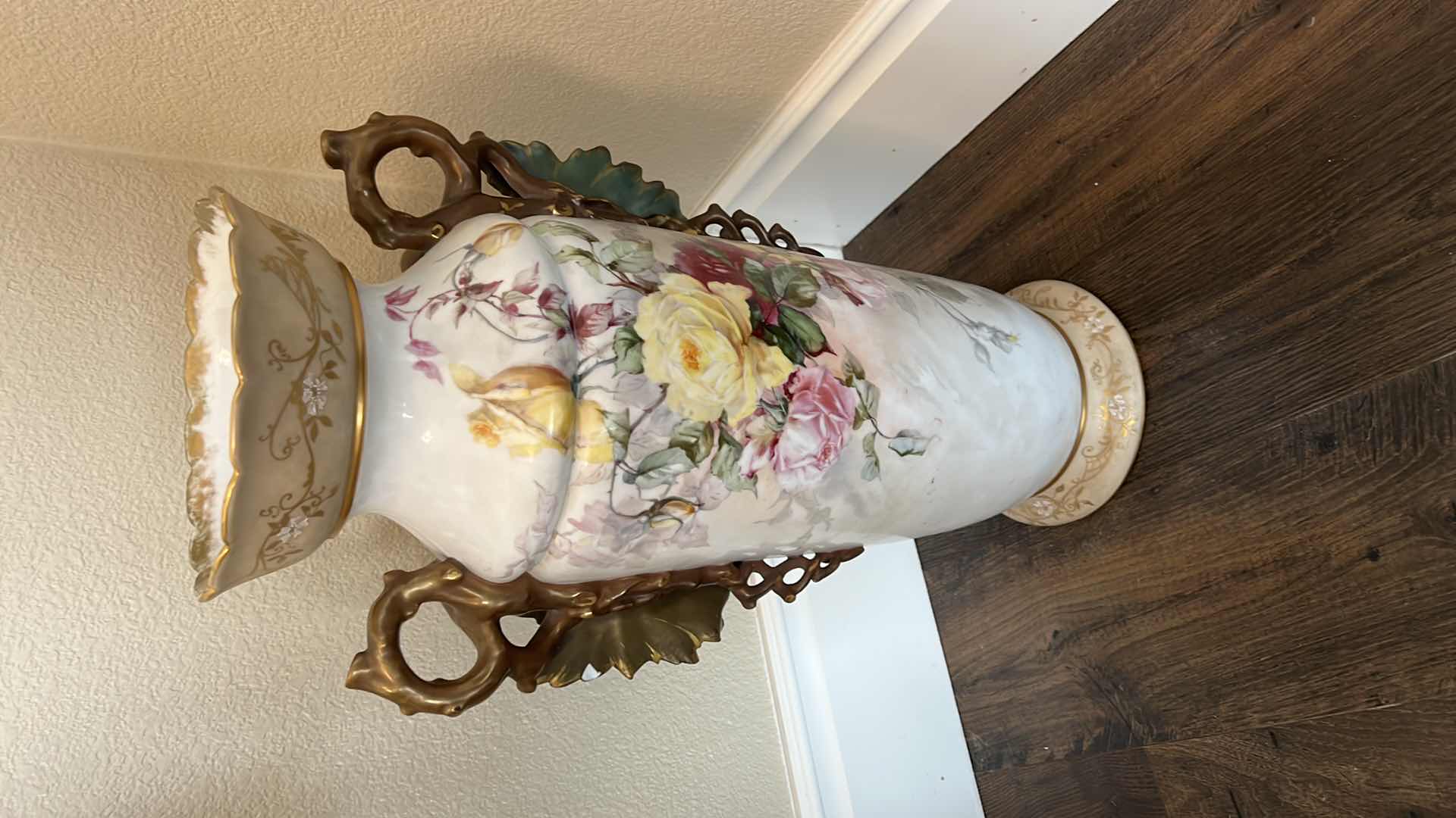 Photo 1 of ANTIQUE PORCELAIN VASE W MARKINGS H26”