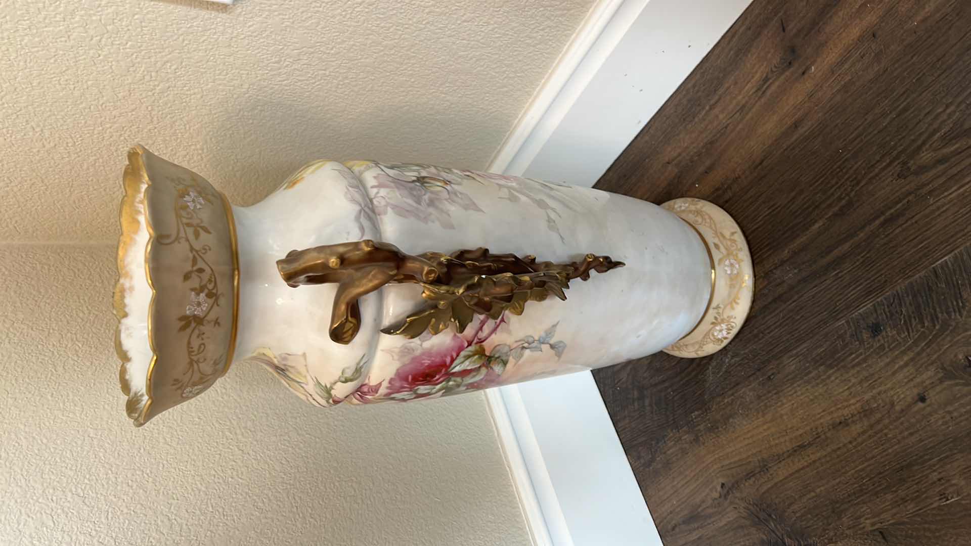 Photo 1 of ANTIQUE PORCELAIN VASE W MARKINGS H26”