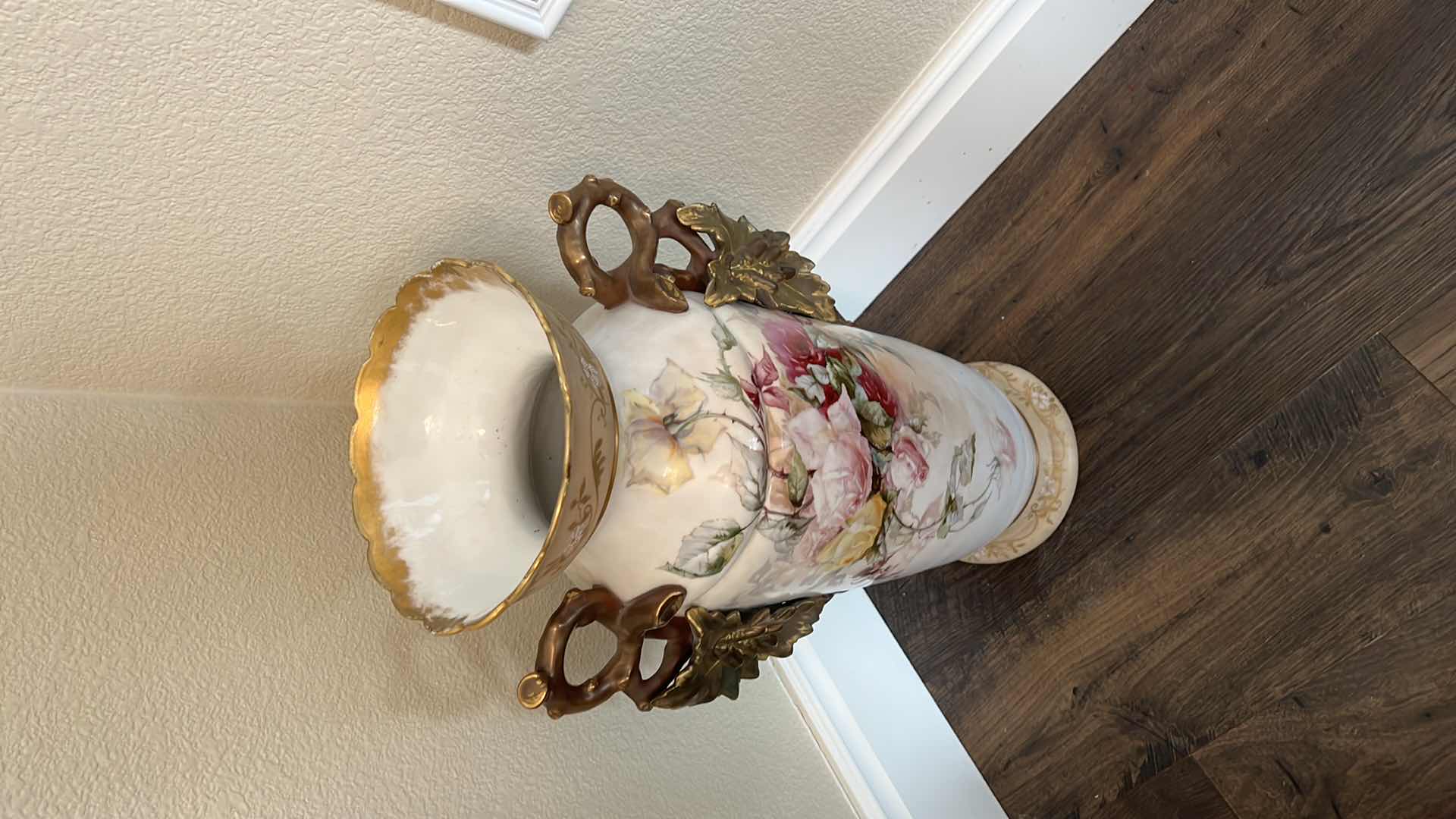 Photo 1 of ANTIQUE PORCELAIN VASE W MARKINGS H26”