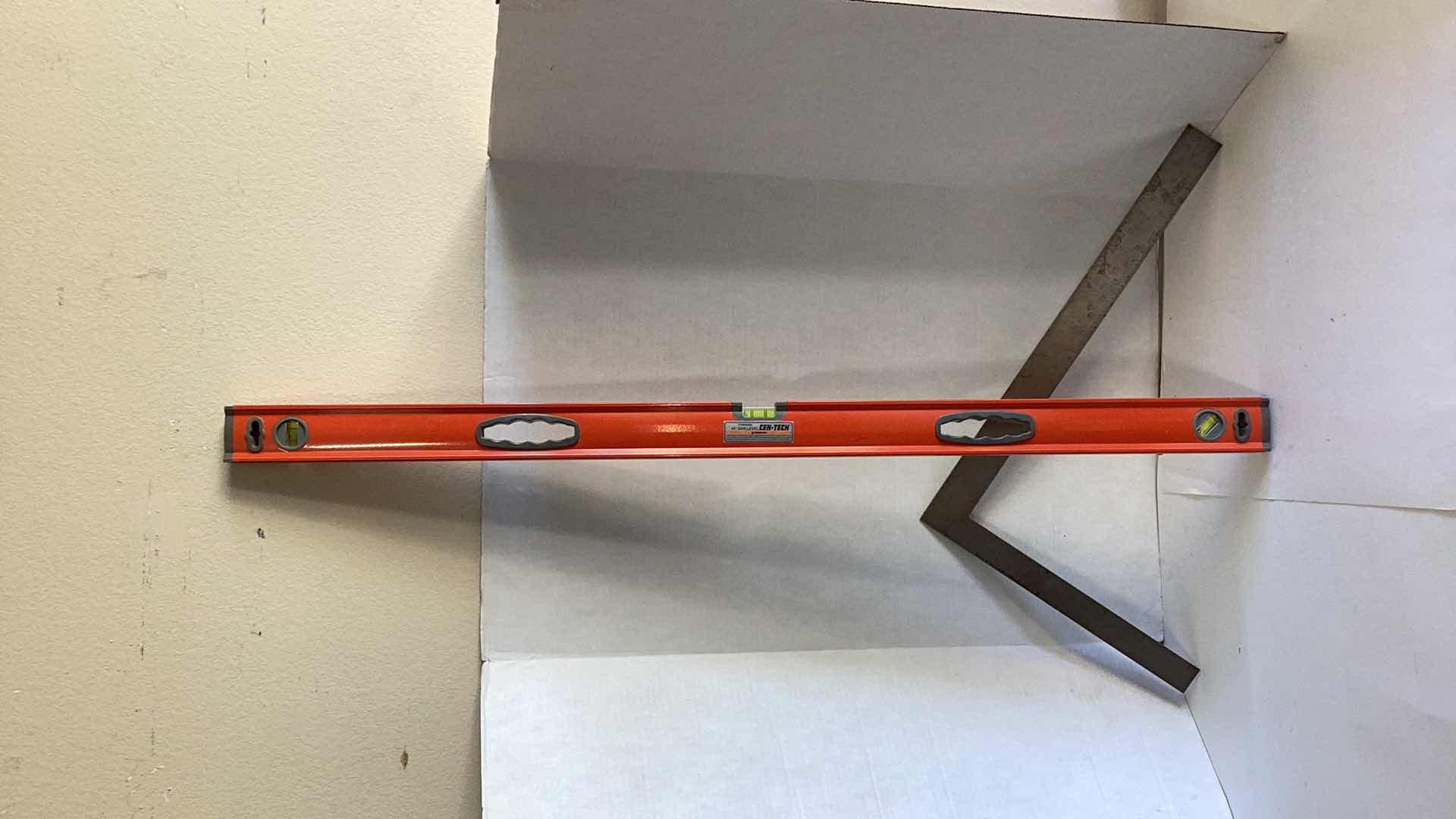 Photo 1 of CEN-TEC 48” BOX LEVEL AND METAL SQUARE