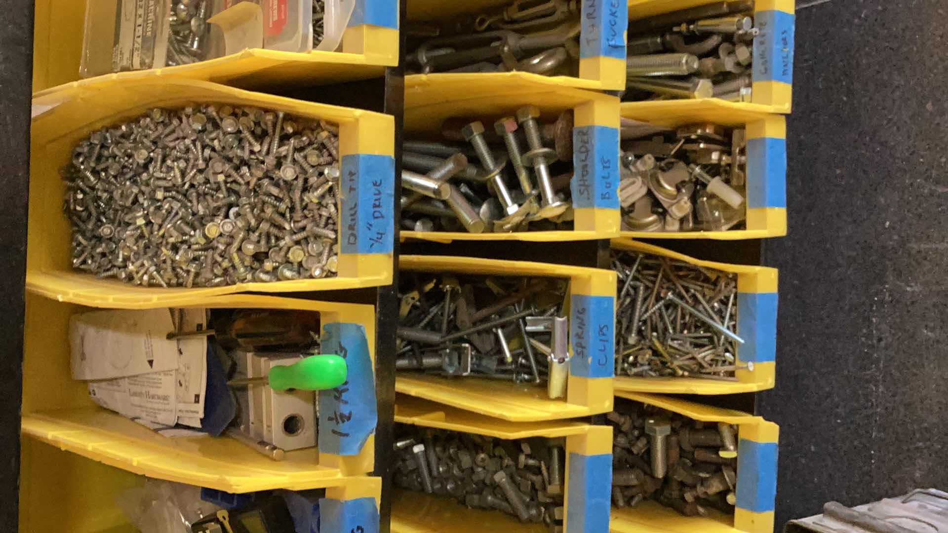 Photo 1 of RACK WITH ASSORTED SCREWS AND FASTENERS