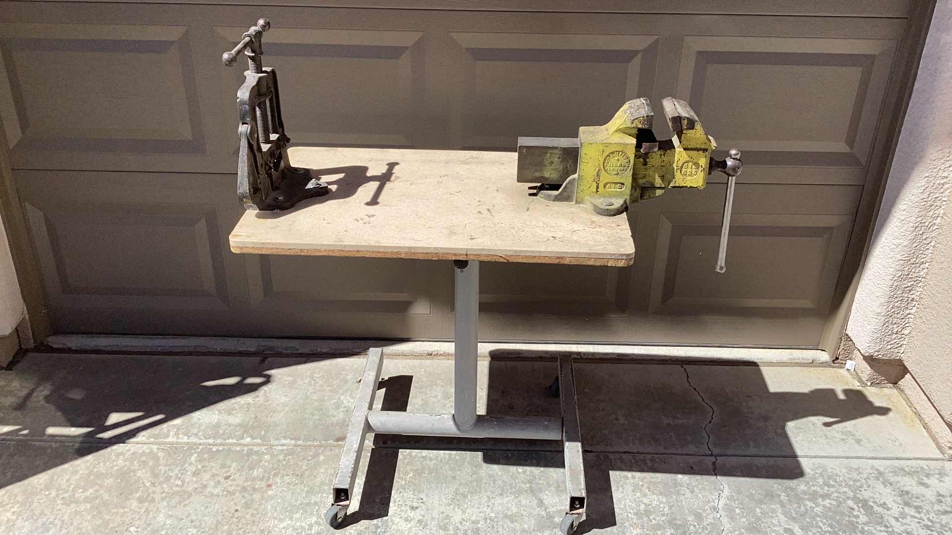 Photo 1 of 2 LARGE VISES WITH ROLLING STAND