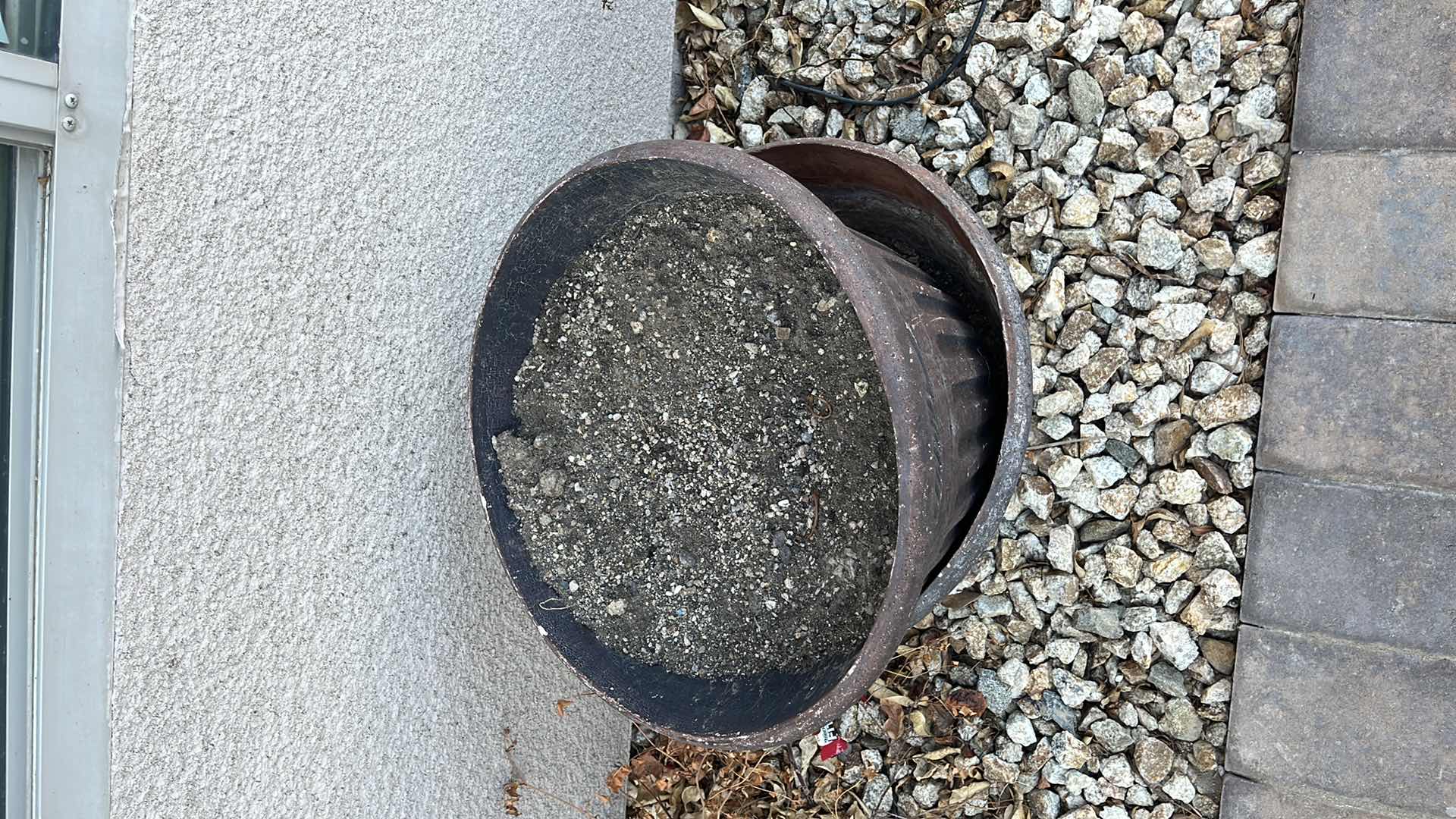 Photo 1 of GARDEN DECOR TWO PLANT POTS 7”CIRCUMFERENCE X H 16”