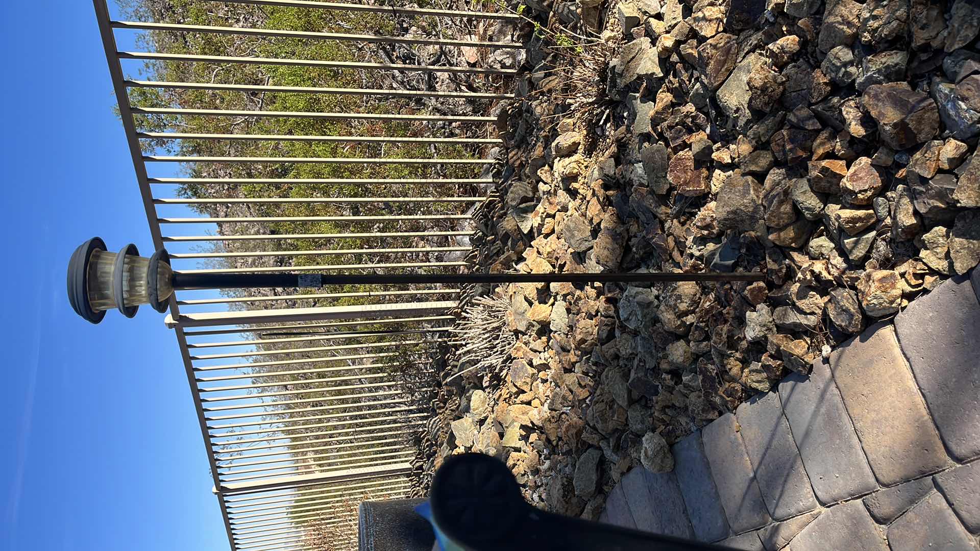 Photo 1 of BACKYARD DECOR TWO STANDING LIGHT FIXTURES 5” CIRCUMFERENCE X H 46”