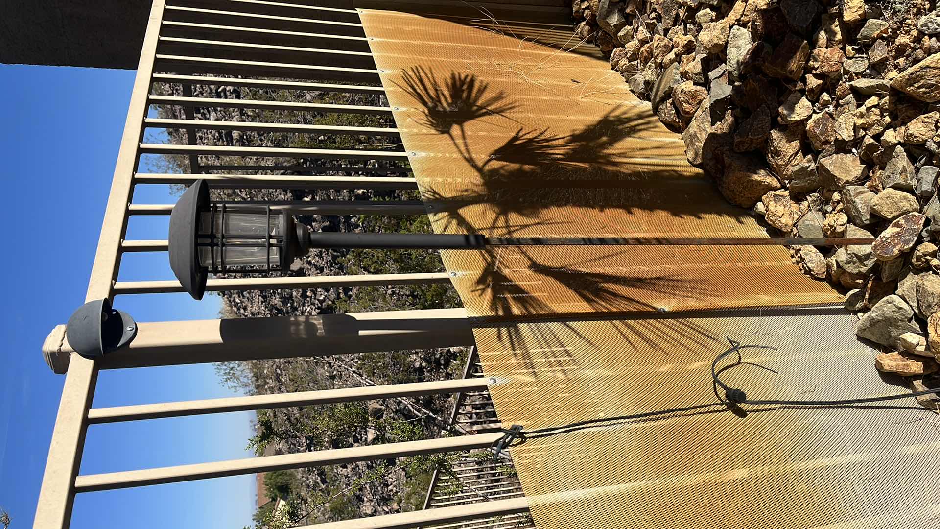 Photo 3 of BACKYARD DECOR TWO STANDING LIGHT FIXTURES 5” CIRCUMFERENCE X H 46”