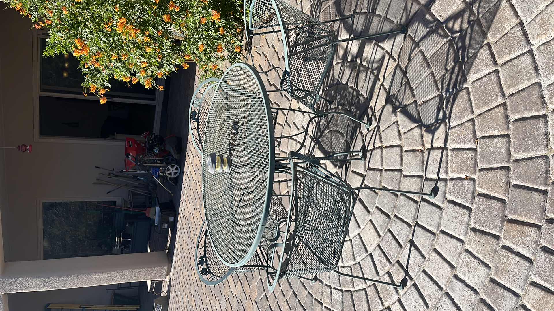 Photo 1 of BACKYARD/GARDEN METAL PATIO SET TABLE -  48” X H 28” , 4 CHAIRS 