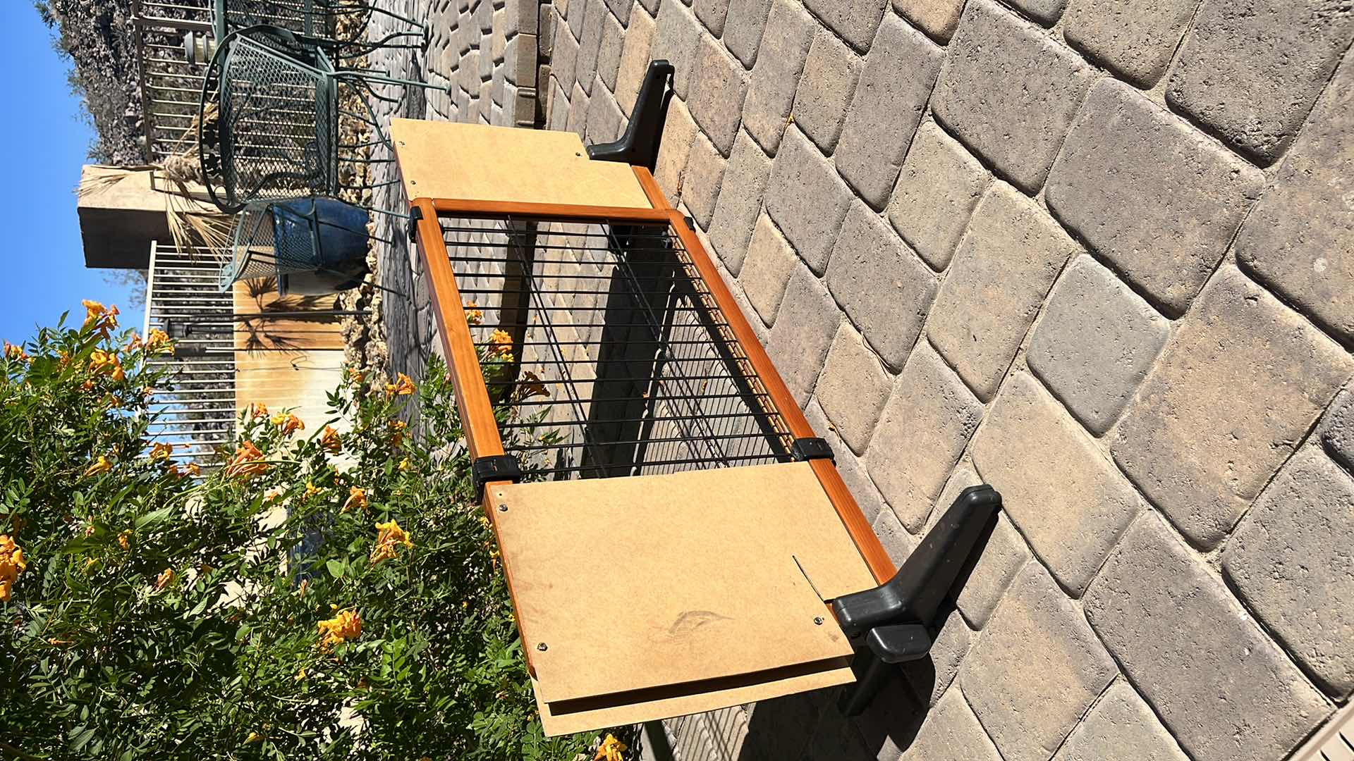 Photo 1 of HOME DECOR TWO SLIDING DOG GATE 
BROWN AND BLACK GATE 32” X 1” X H 20.25”
TAN AND WHITE GATE 47.5” X 2” X H 32”