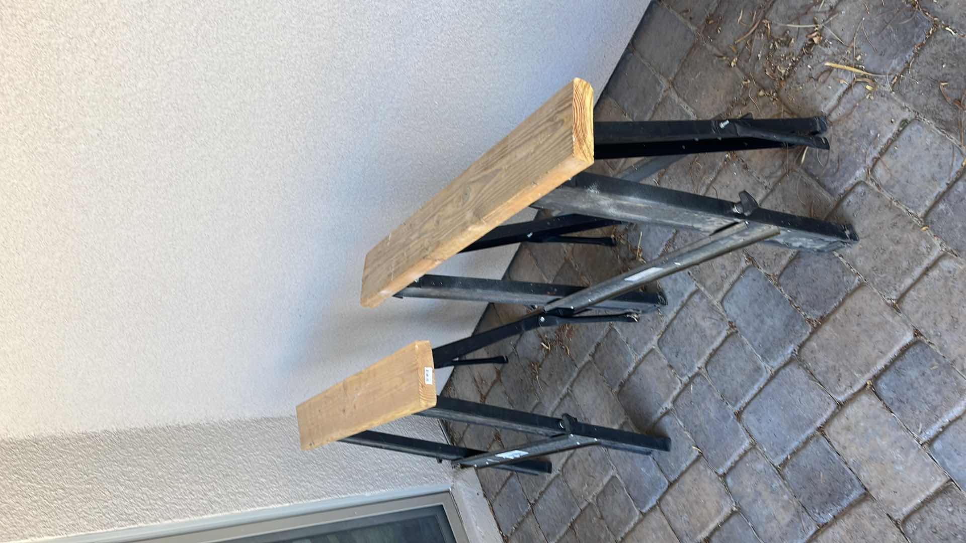 Photo 3 of FOLDABLE SAWHORSES TWO HARBOR FREIGHT 32” X 5.5” X H 37”