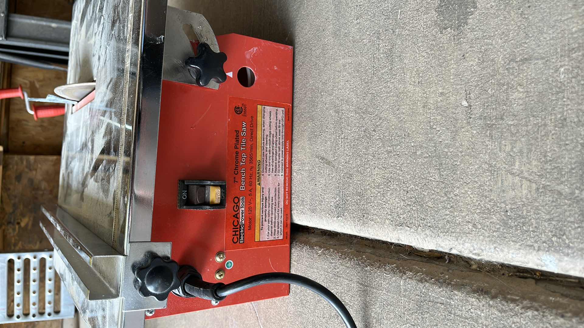 Photo 1 of BENCH TOP TILE SAW ELECTRIC POWER TOOLS CHROME PLATED