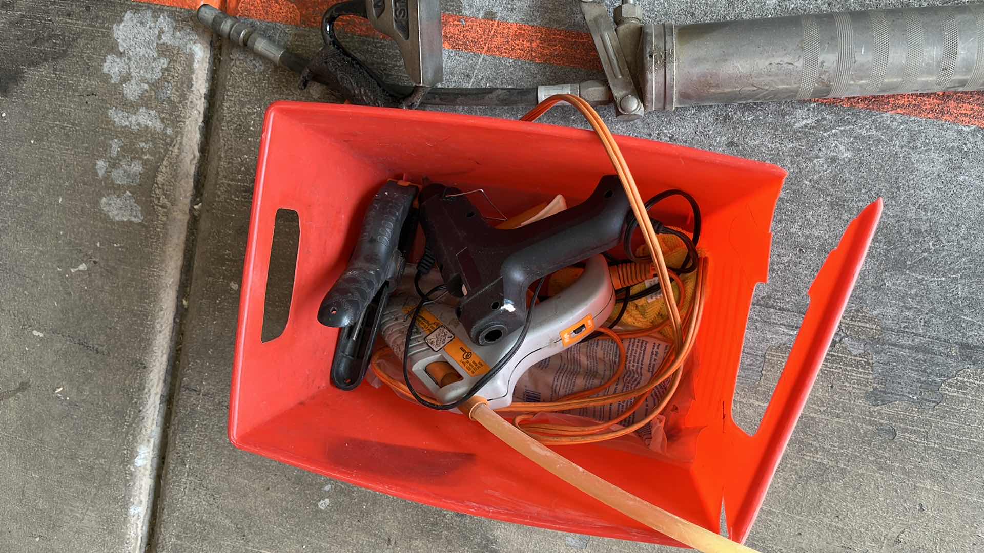 Photo 1 of GREASE GUN AND HAND PLANERS AND GLUE GUNS