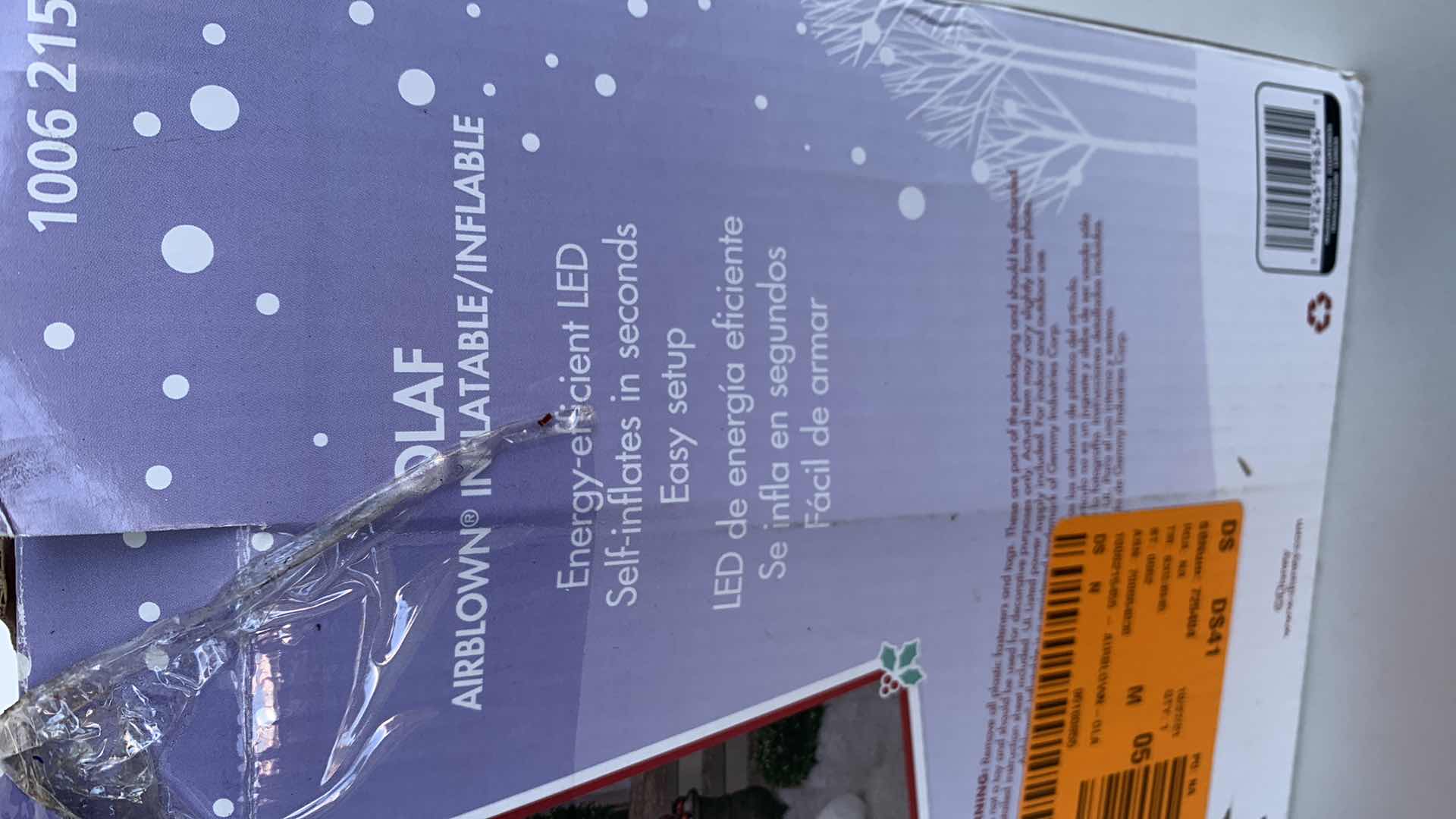 Photo 1 of DISNEY FROZEN INFLATABLE OLAF 4FT TALL