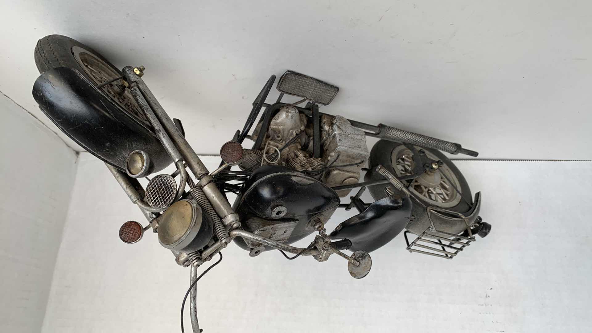 Photo 1 of METAL MOTORCYCLE AND BABY CARRIAGE