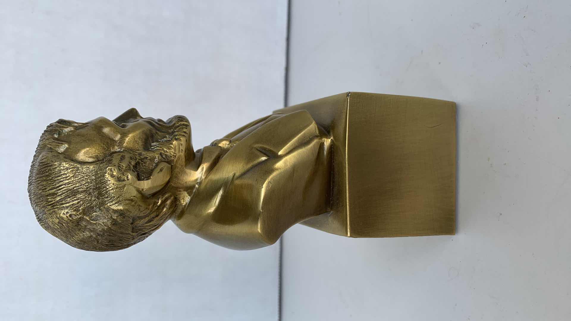 Photo 1 of METAL HANDCRAFTED ABRAHAM LINCOLN BUST BY PM CRAFTSMAN 6 1/2” TALL