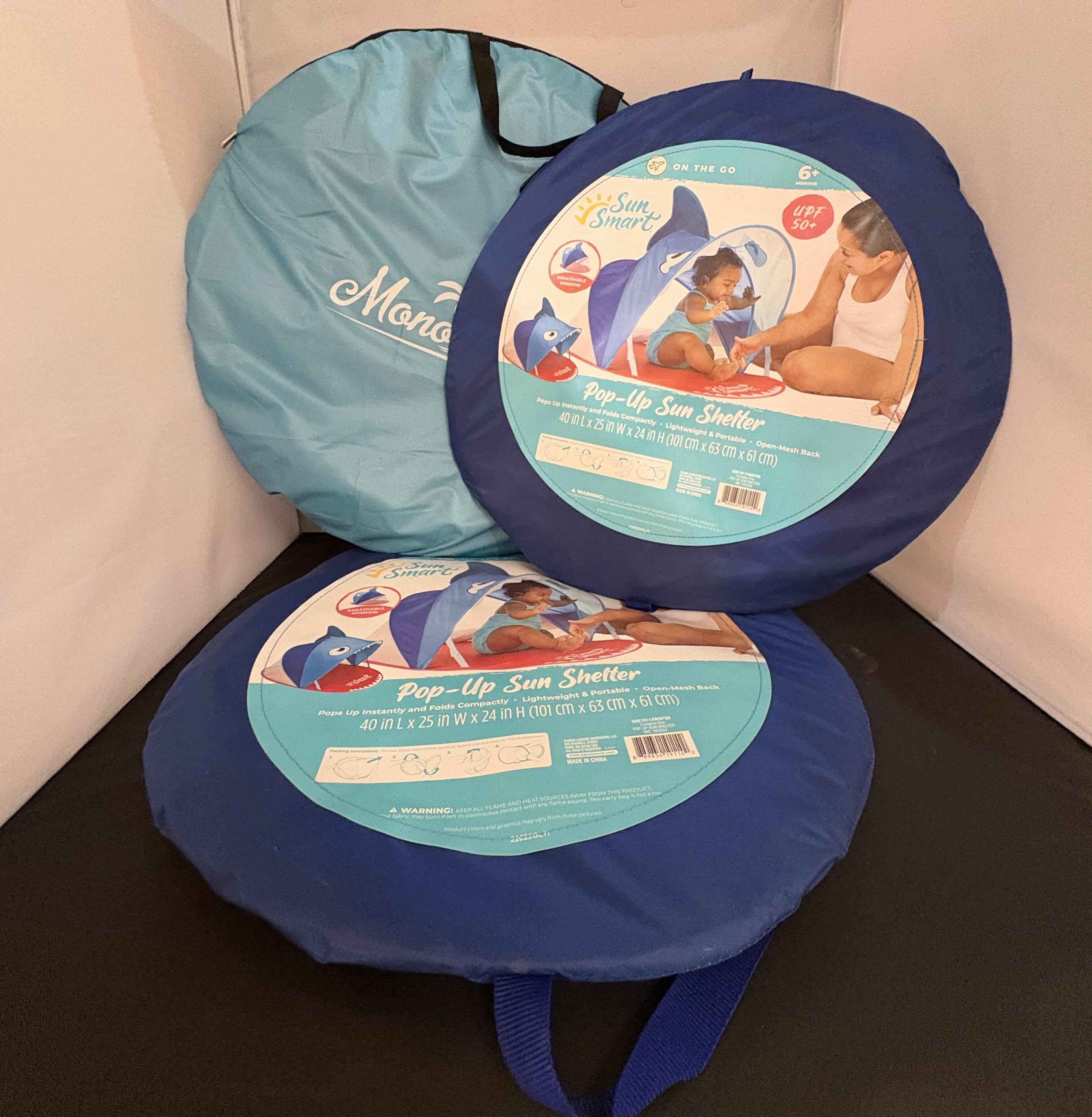 Photo 1 of 2 BRAND NEW SUN SMART POP-UP SUN SHELTER W/ BREATHABLE WINDOW AND 1 MONO BEACH BEACH TENT