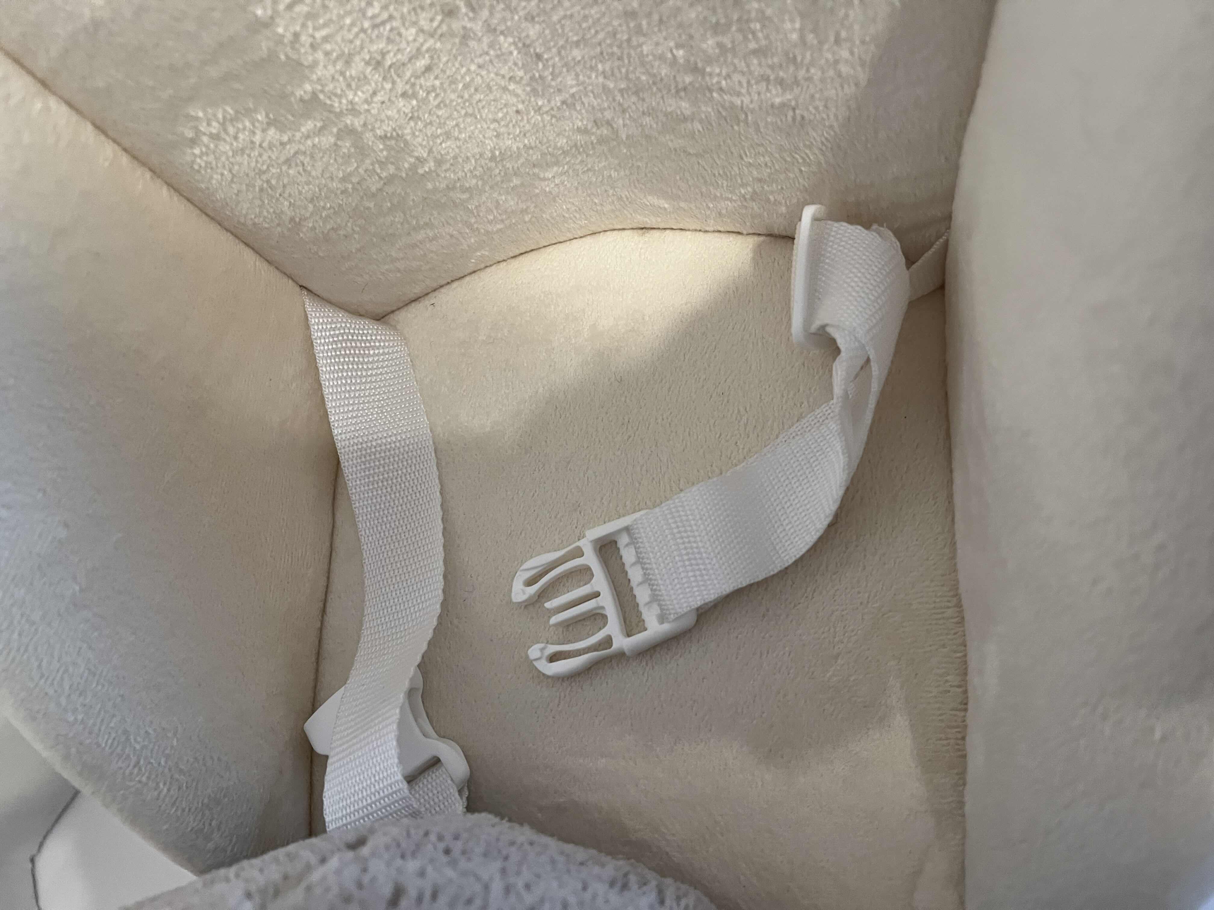 Photo 4 of BABY ROCKING STUFFED DONKEY. LIKE NEW. PLUSH, GRAY AND CREAM COLORED WITH SAFETY BELT. WOODEN ROCKING TRACKS.