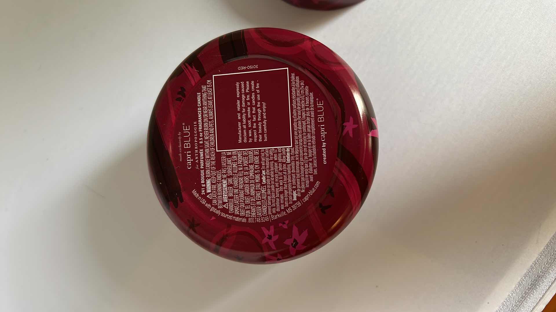 Photo 1 of 2-BRAND NEW ANTHROPOLOGY X CAPRI BLUE 8.5 OZ CANDLES. SCENTS: “FIR AND FIREWOOD” AND “SPICED CIDER.”