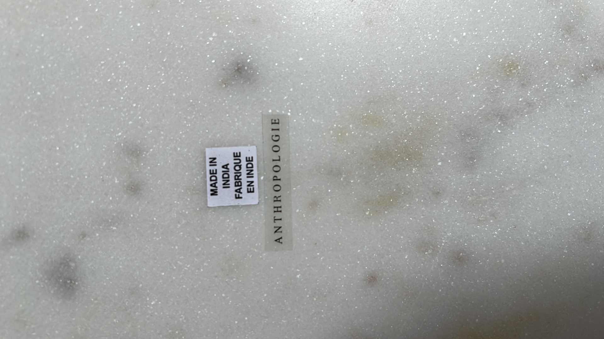 Photo 3 of ANTHROPOLOGY MARBLE CUTTING BOARD GOLD INITIAL “D” INLAY. ROSE QUARTZ ACCENT. 12”H 