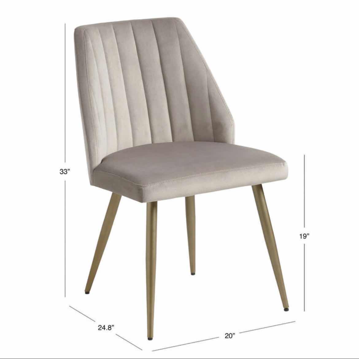 Photo 1 of 1-MID CENTURY MODERN DINING TABLE CHAIR. DUSTY ROSE LEILANI CHANNEL BACKED VELVET DINING CHAIR. 1 CHAIR (6 TOTAL IN SET SOLD SEPARATELY). 33”H