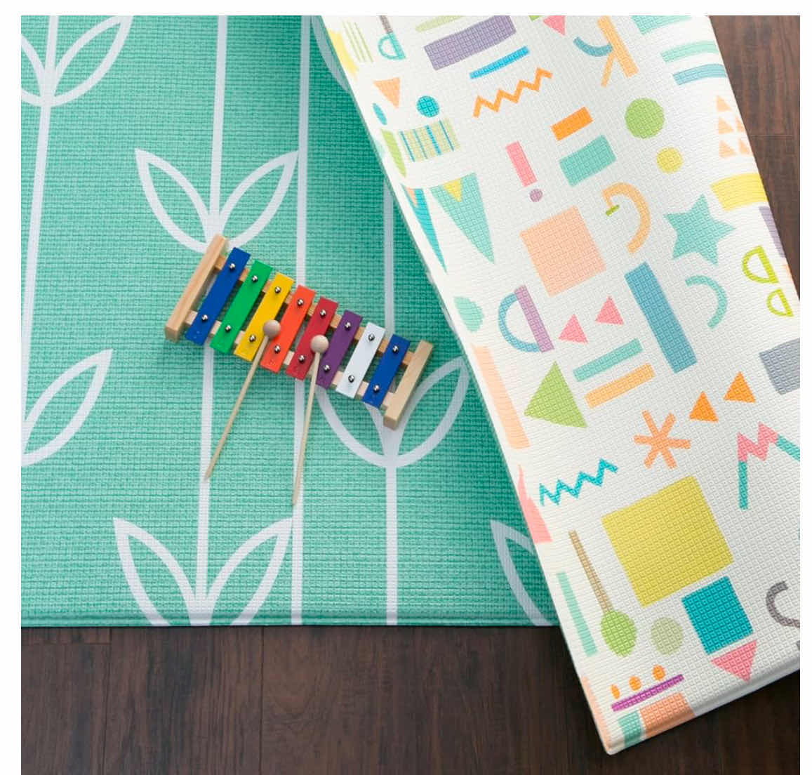 Photo 2 of BABYCARE- CHILDREN AND TODDLER PADDED PLAY MAT “SEA PETALS” REVERSIBLE DISIGN. 82” X 55” 