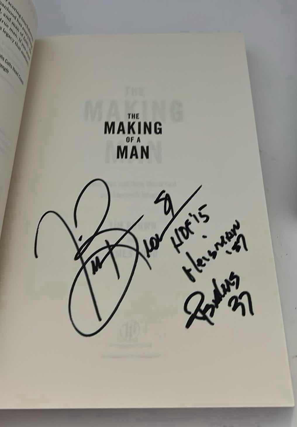 Photo 1 of 2-BRAND NEW BOOKS. NFL HALL OF FAMER SIGNED BOOKS BY “TIM BROWN.” “MAKING OF A MAN” BIOGRAPHY.